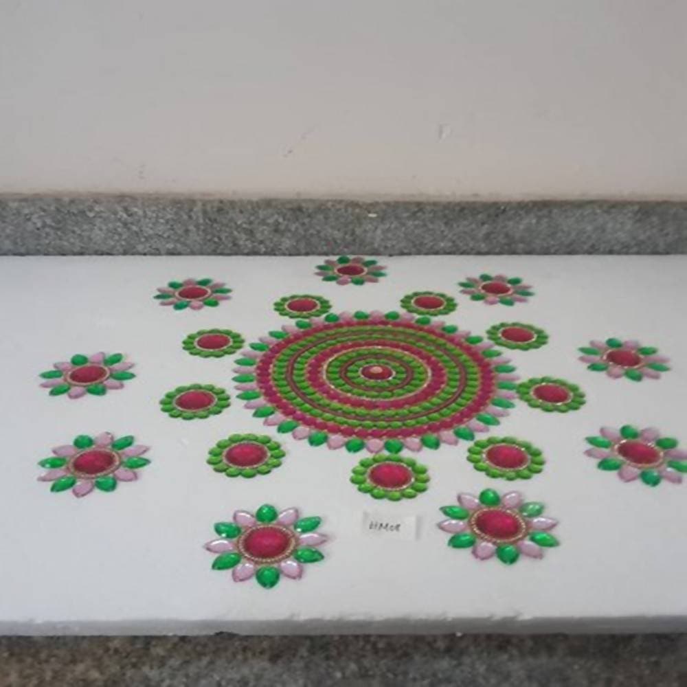 Kundan HandiKrafts Acrylic Multi Colour Jumbo Rangoli - Grab2buy