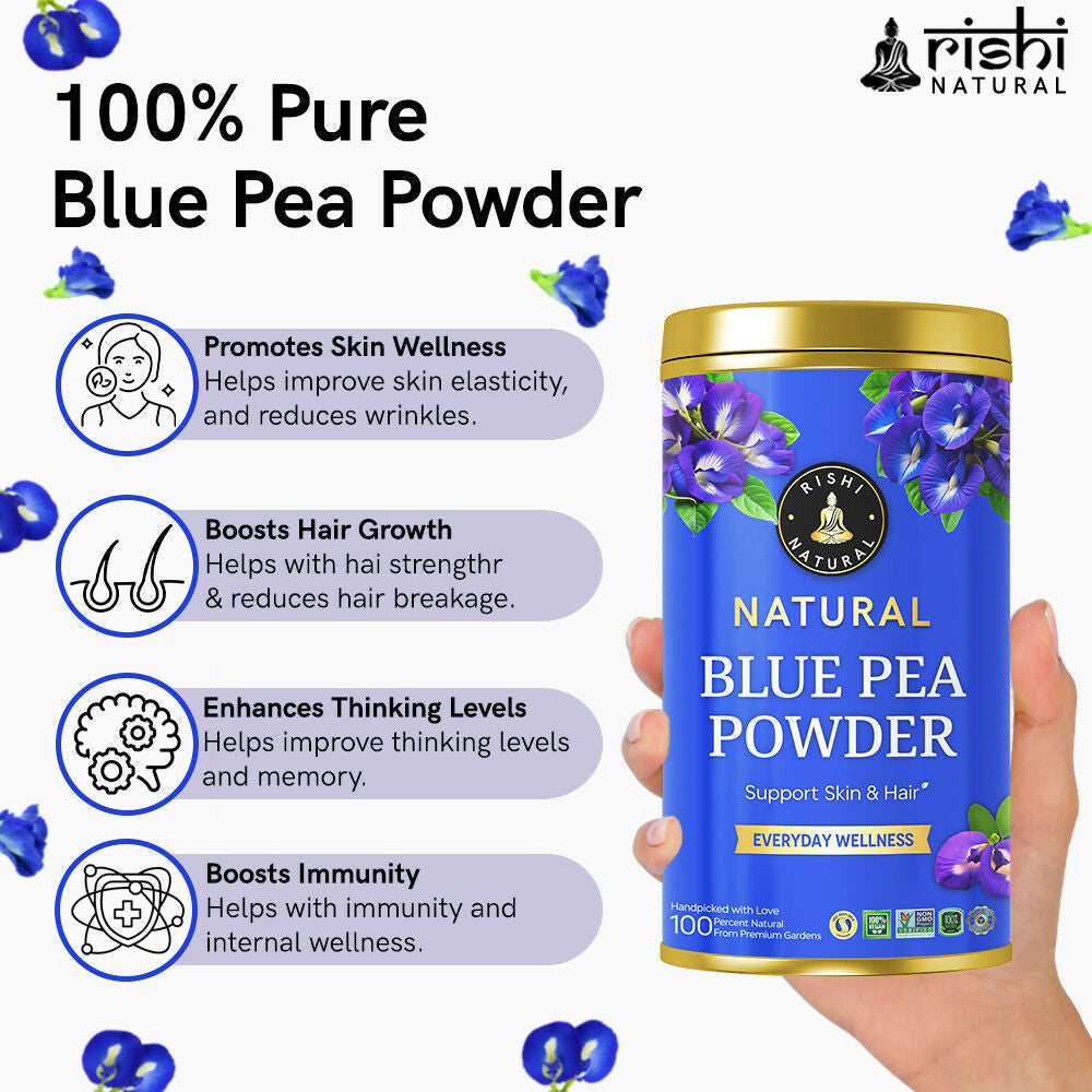 Rishi Natural Blue Pea Powder - For Hair Growth 