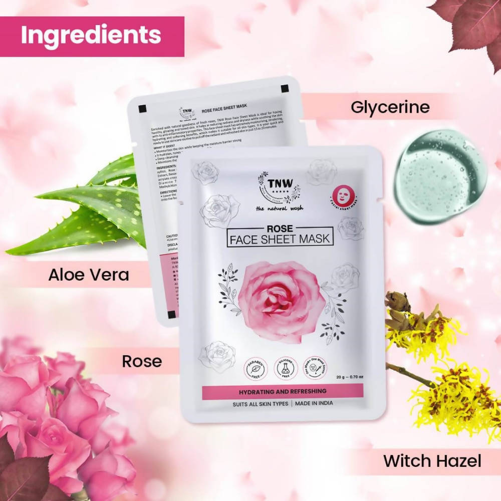 The Natural Wash Rose Face Sheet Mask  Grab2Buy The Natural Wash Grab2Buy