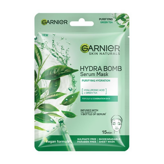 Garnier Skin Naturals Hydra Bomb Green Tea Face Serum Sheet Mask 