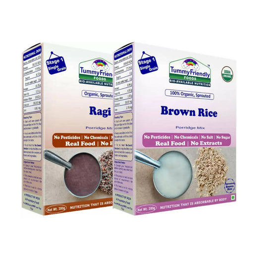 TummyFriendly Foods Certified Stage1 Ragi, Brown Rice Porridge Mixes  Grab2Buy TummyFriendly Foods Grab2Buy