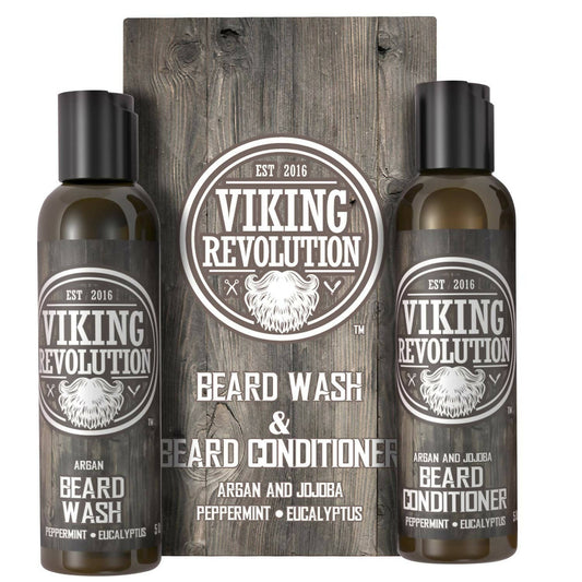 Viking Revolution Beard Wash and Beard Conditioner Combo | Grab2Buy