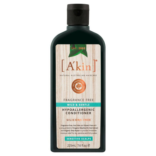 Akin Natural Mild & Gentle Fragrance Free, Hypoallergenic Conditioner