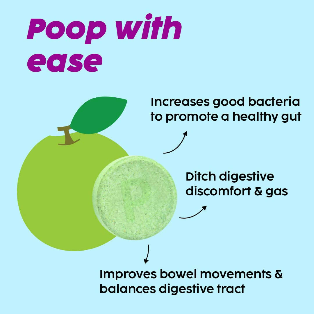PLIX The Plant Fix Happy Tummy Pre+Probiotic Effervescent Tablets - Green Apple 