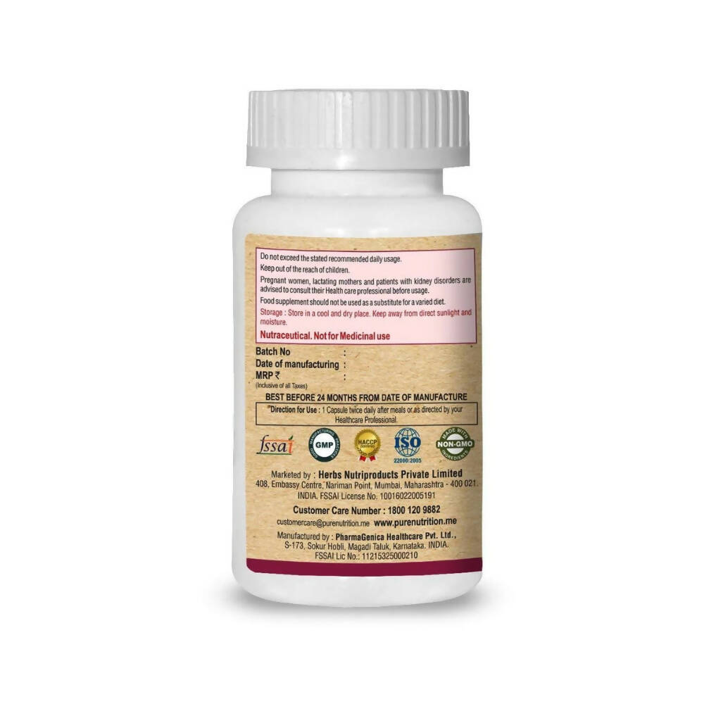 Pure Nutrition Cranberry & Amla Extract Veg Capsules 