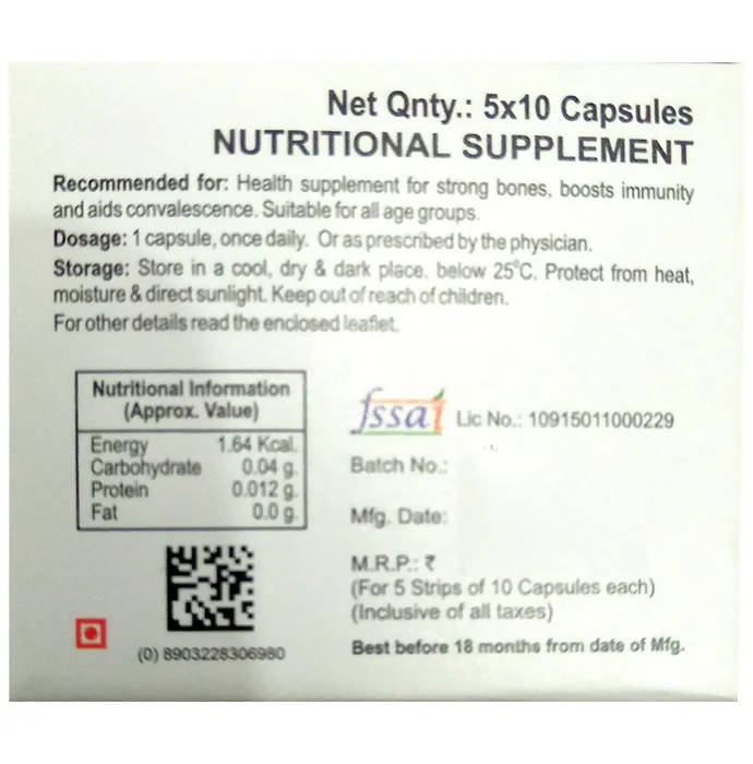 Bakson's Homeopathy Vitamin D Plus Capsules 