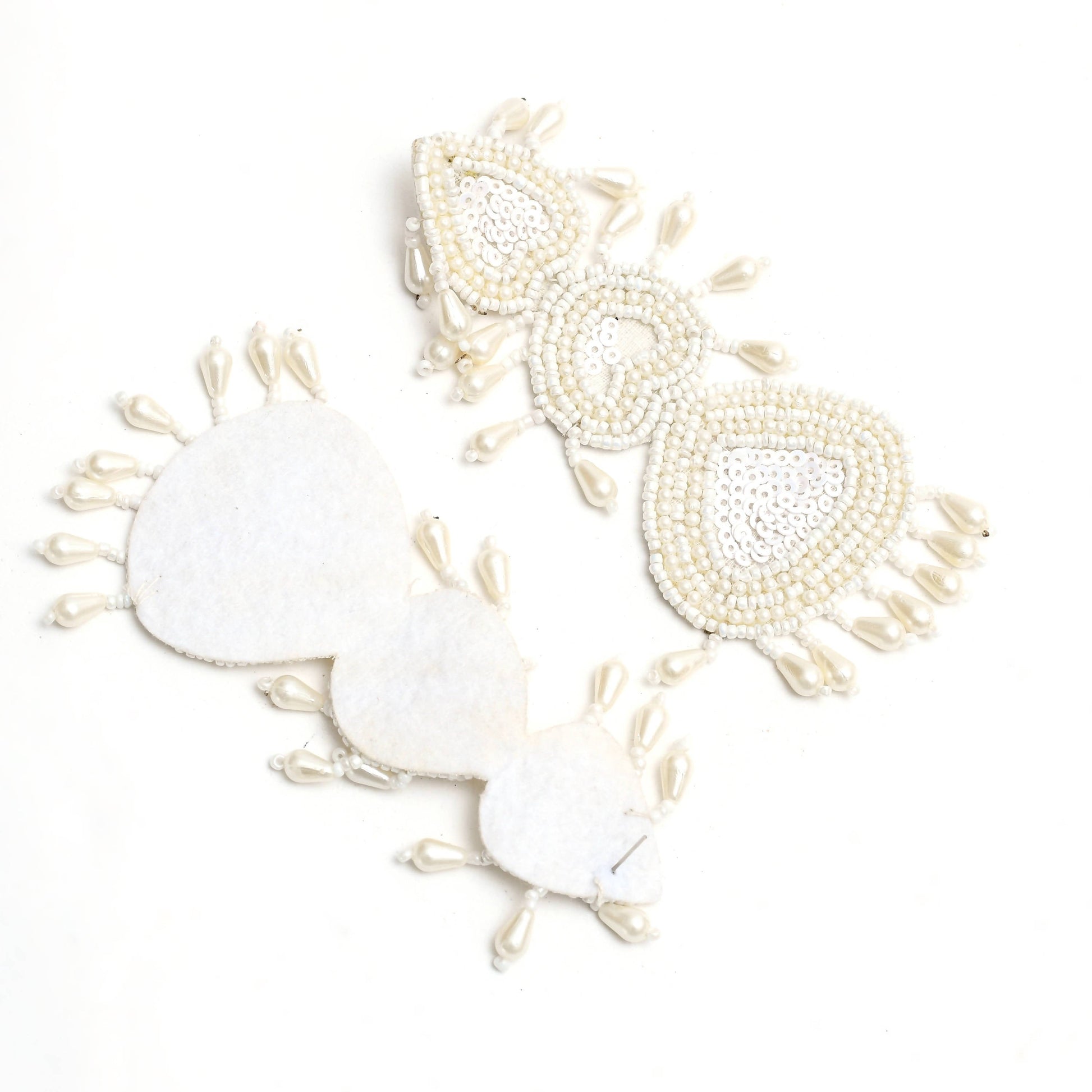 Mominos Fashion Johar Kamal Handicraft Off White Pearls Earrings - Grab2buy