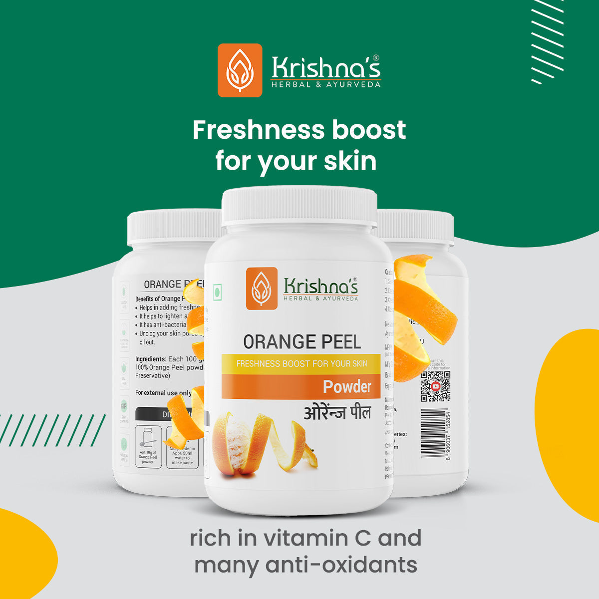 Krishna'S Herbal & Ayurveda Orange Peel Powder 