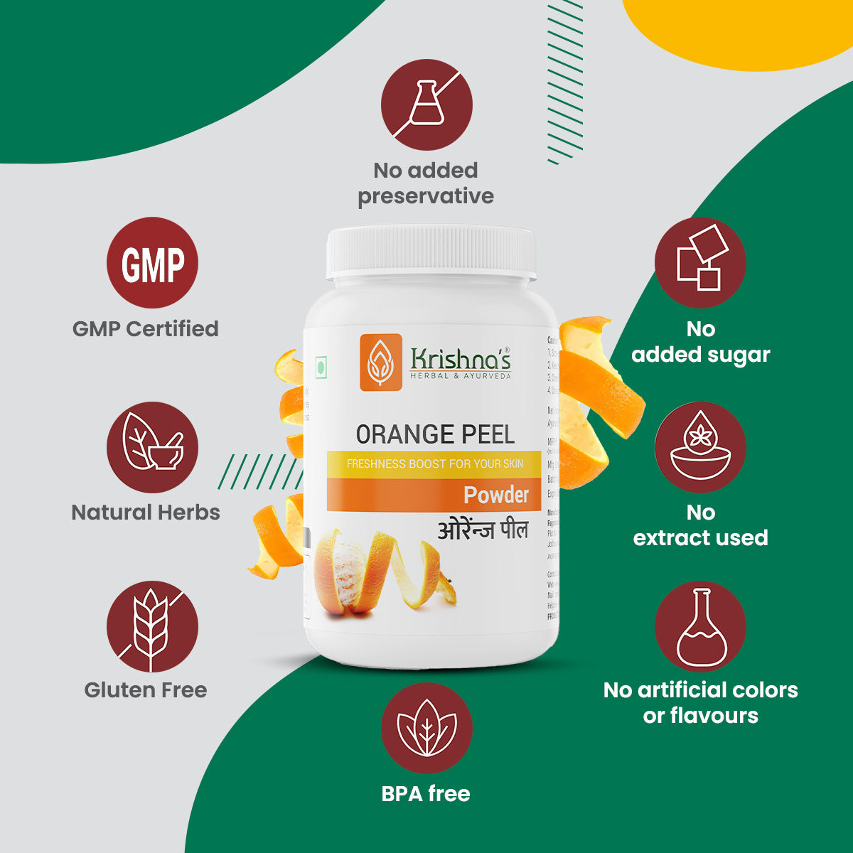 Krishna'S Herbal & Ayurveda Orange Peel Powder 