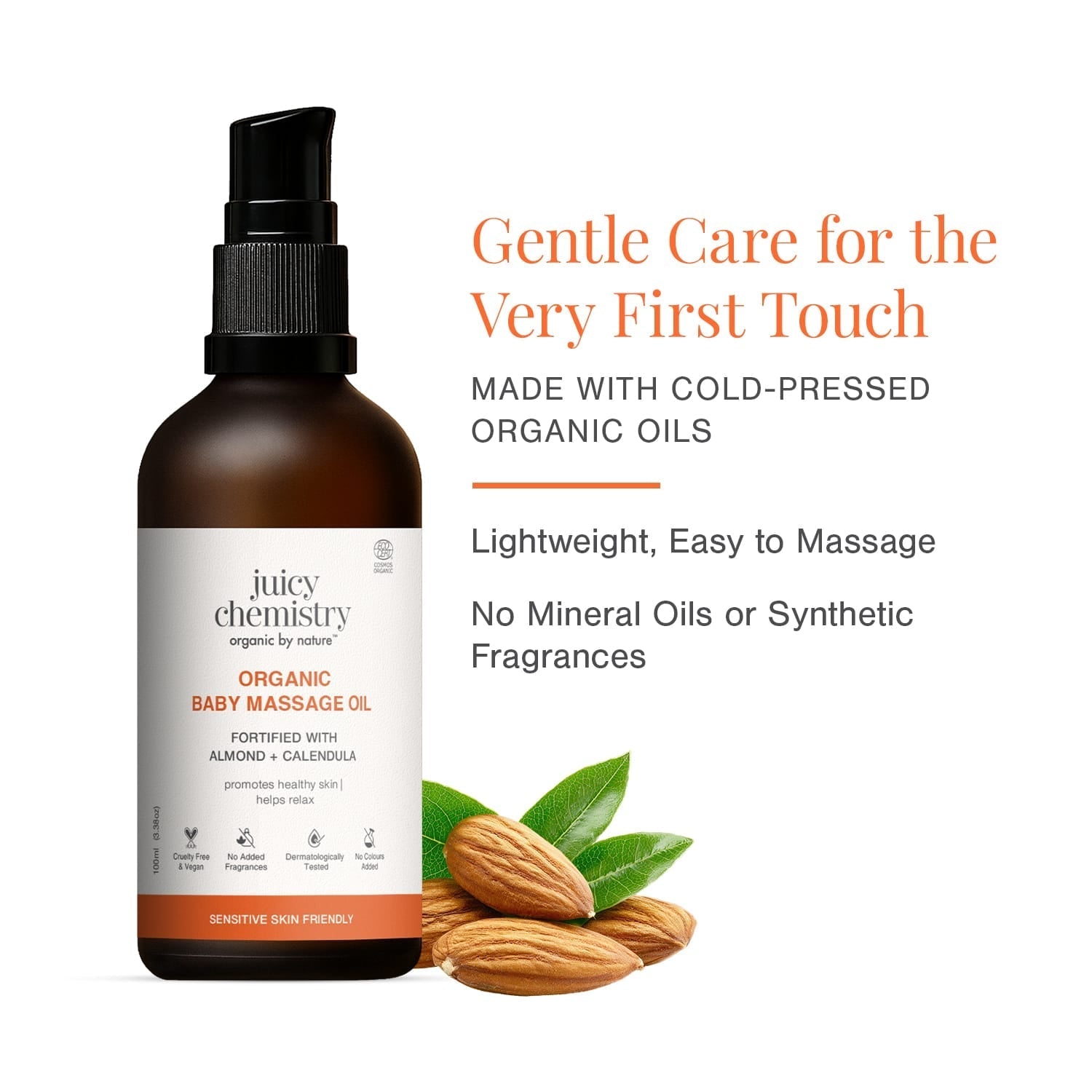 Organic Baby Massage Oil Fortified with Almond + Calendula 