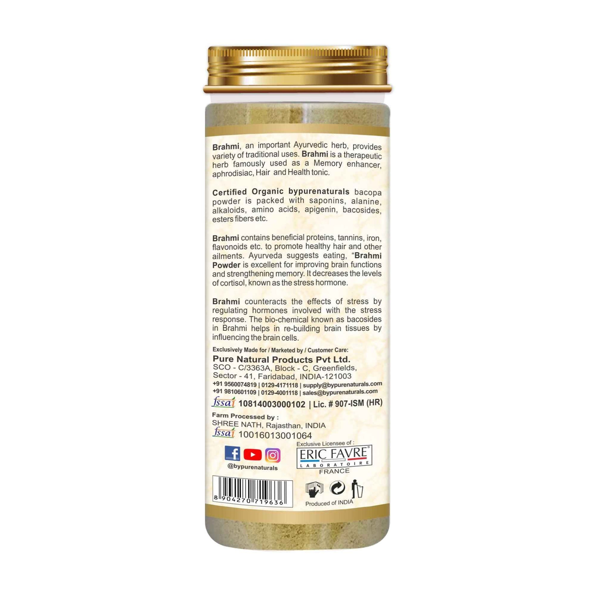 byPureNaturals Organic Brahmi Powder