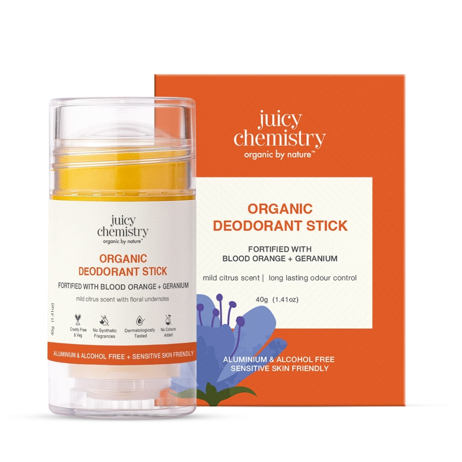 Organic Deodorant Fortified with Blood Orange + Geranium 