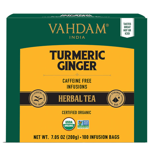Turmeric Ginger Herbal Tea Tisane, 100 Count 
