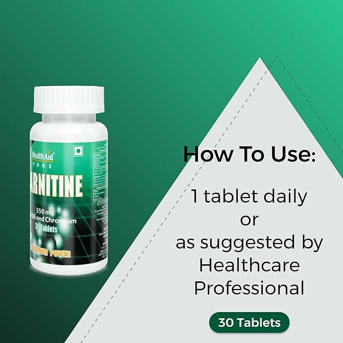 HealthAid L-Carnitine 550 mg with Vitamin B6 Chromium Tablets 