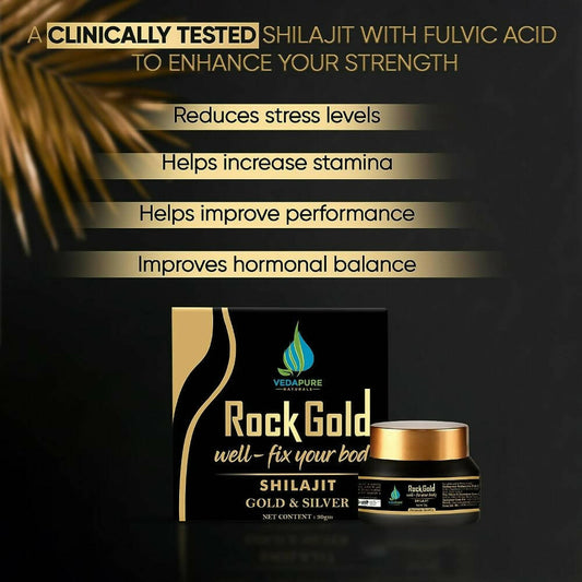 Vedapure Rockgold Well Fix Your Body Gold & Silver Sj Resin - Limited Time Offer Genie India