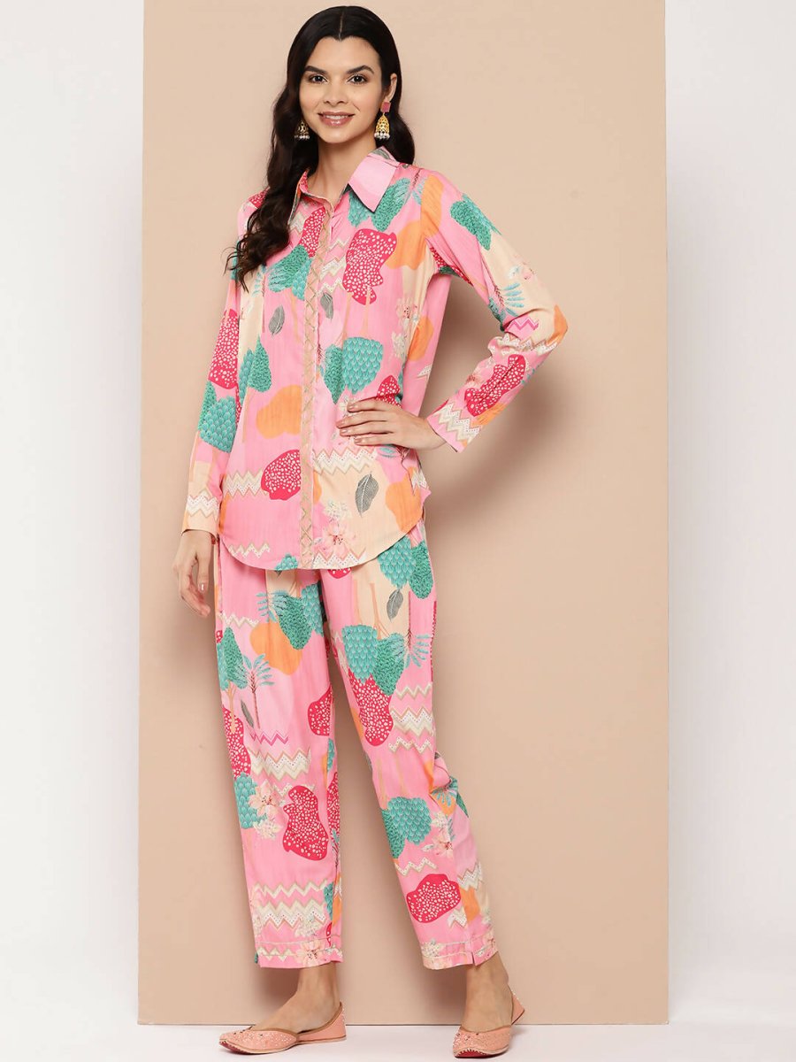 Ahalyaa Women's Traditional Wear Co-ods - Pink