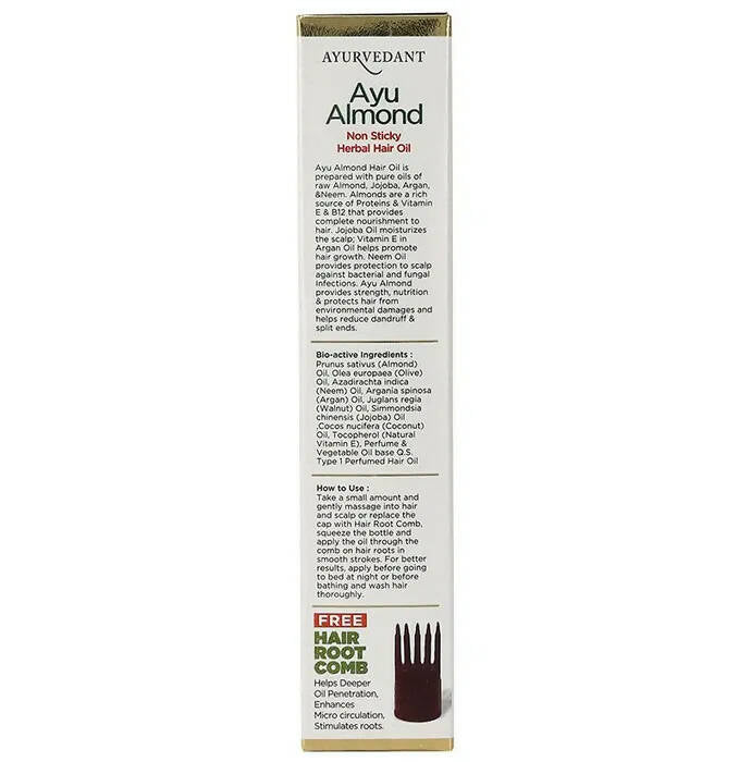 Baidyanath Jhansi Ayurvedant Ayu Almond Non Sticky Herbal Hair Oil - Grab2buy
