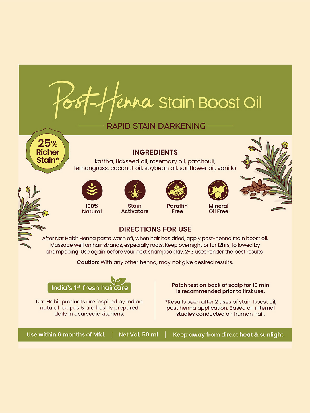 Nat Habit Post Henna Stain Boost Oil 