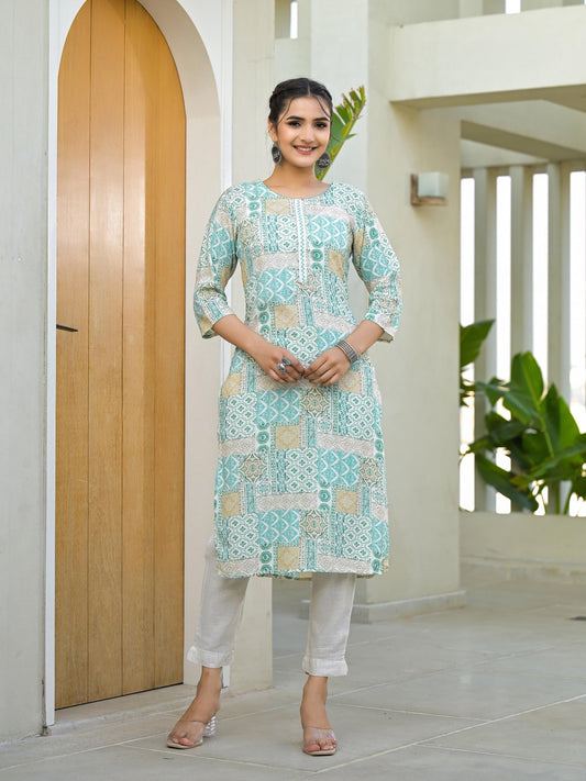 Juniper Mint Green Straight Kurta