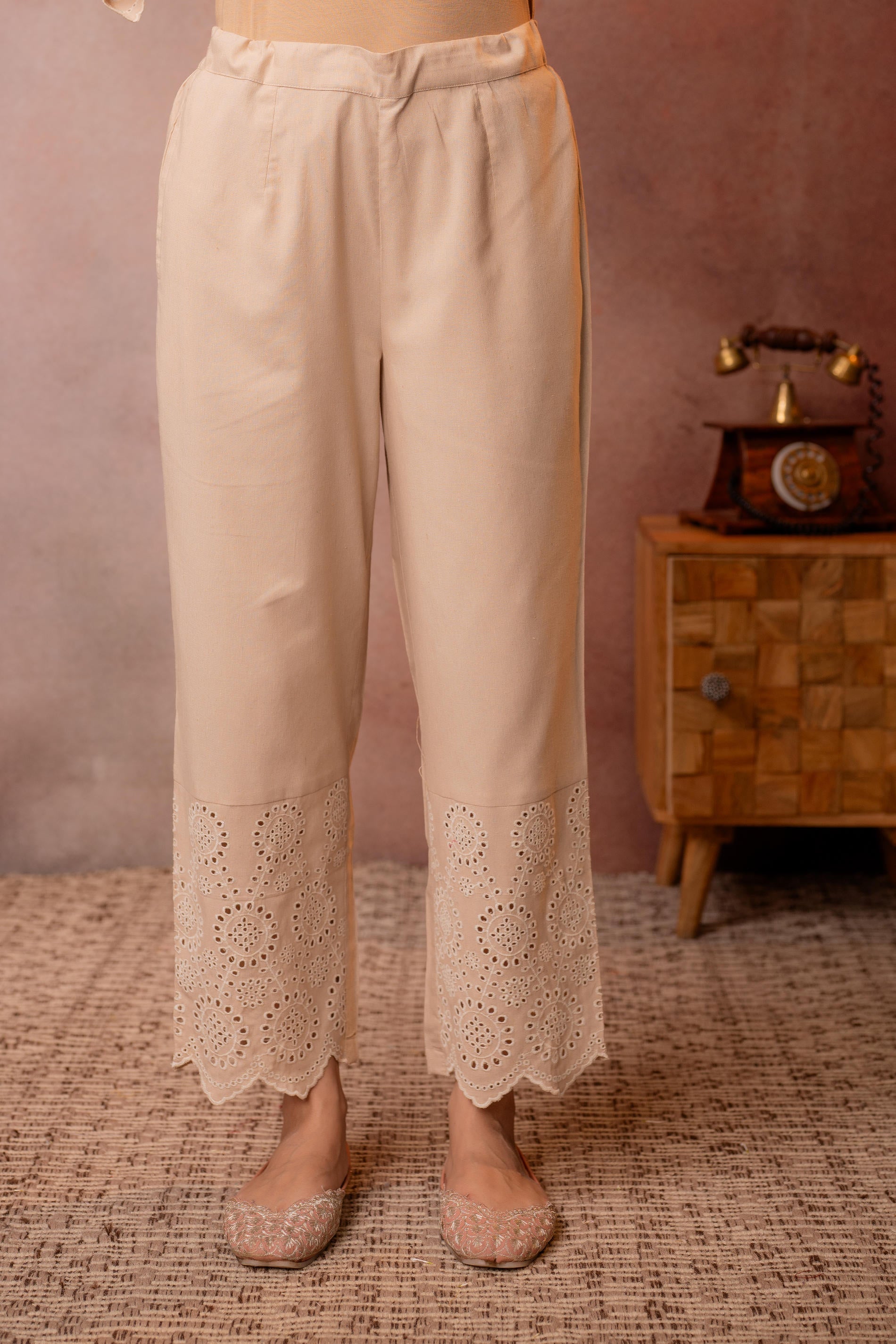 Juniper Sand Whisper Schiffli Co-Ord Set