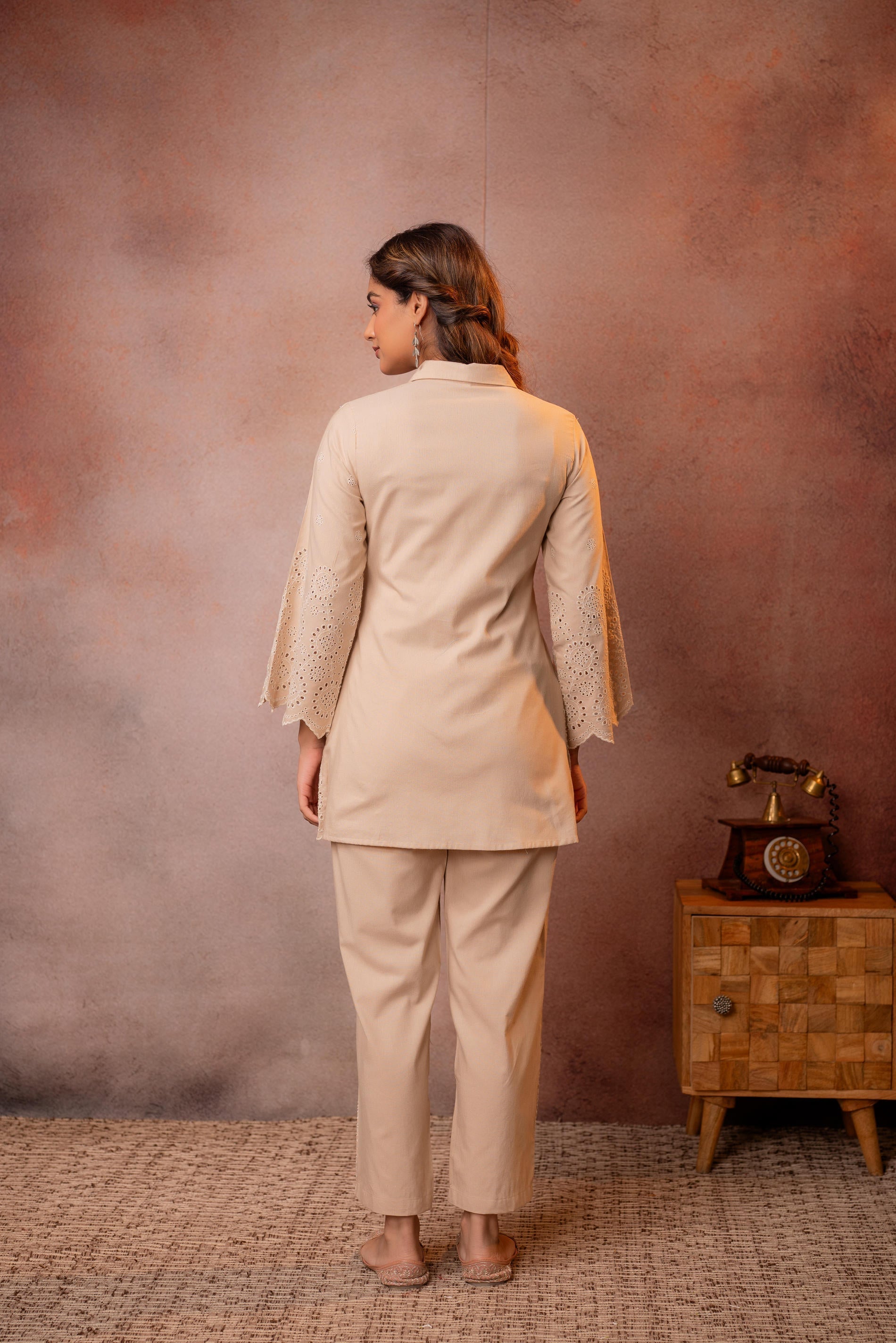 Juniper Sand Whisper Schiffli Co-Ord Set
