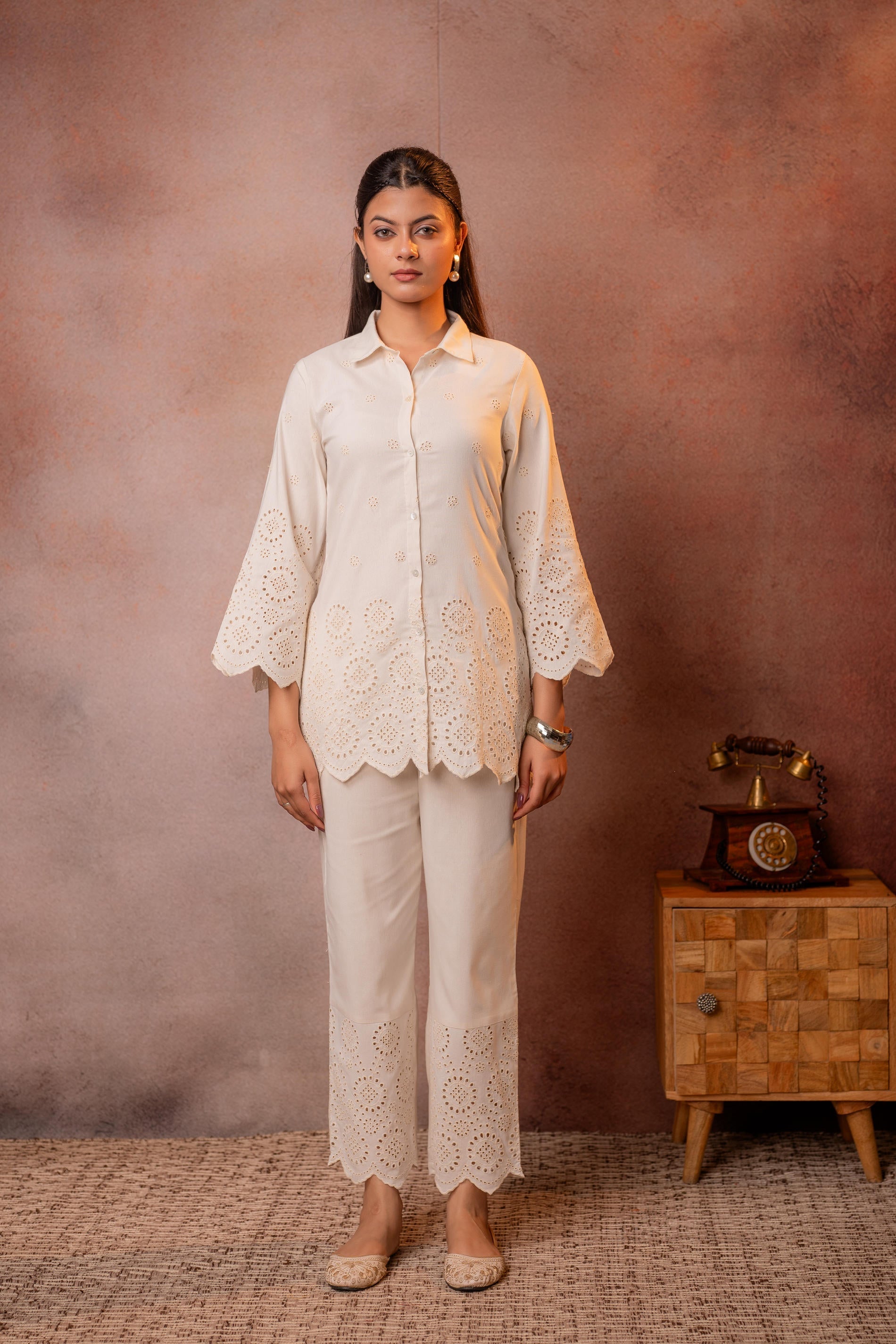 Juniper Cotton Whisper Schiffli Co-Ord Set