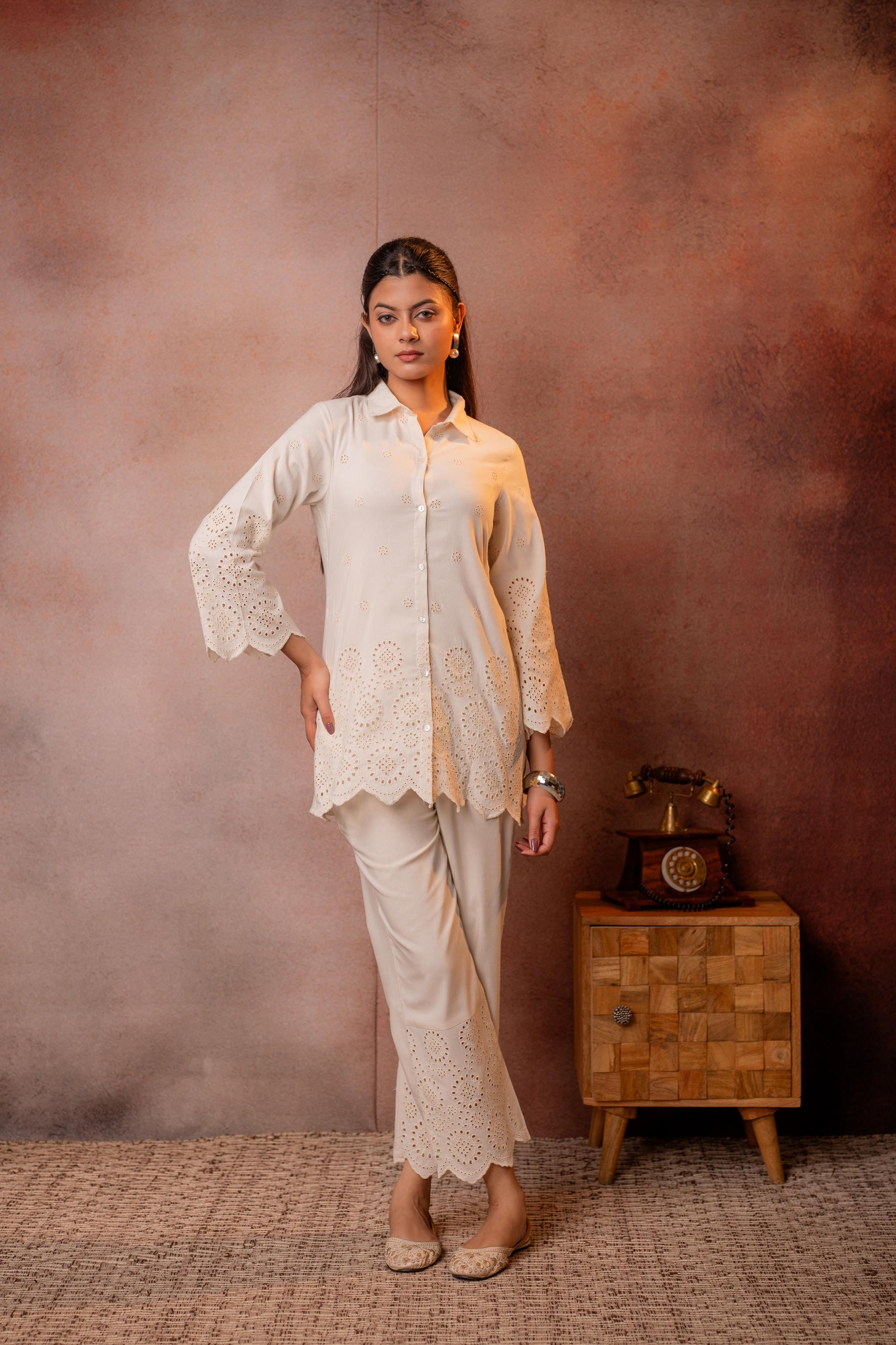 Juniper Cotton Whisper Schiffli Co-Ord Set