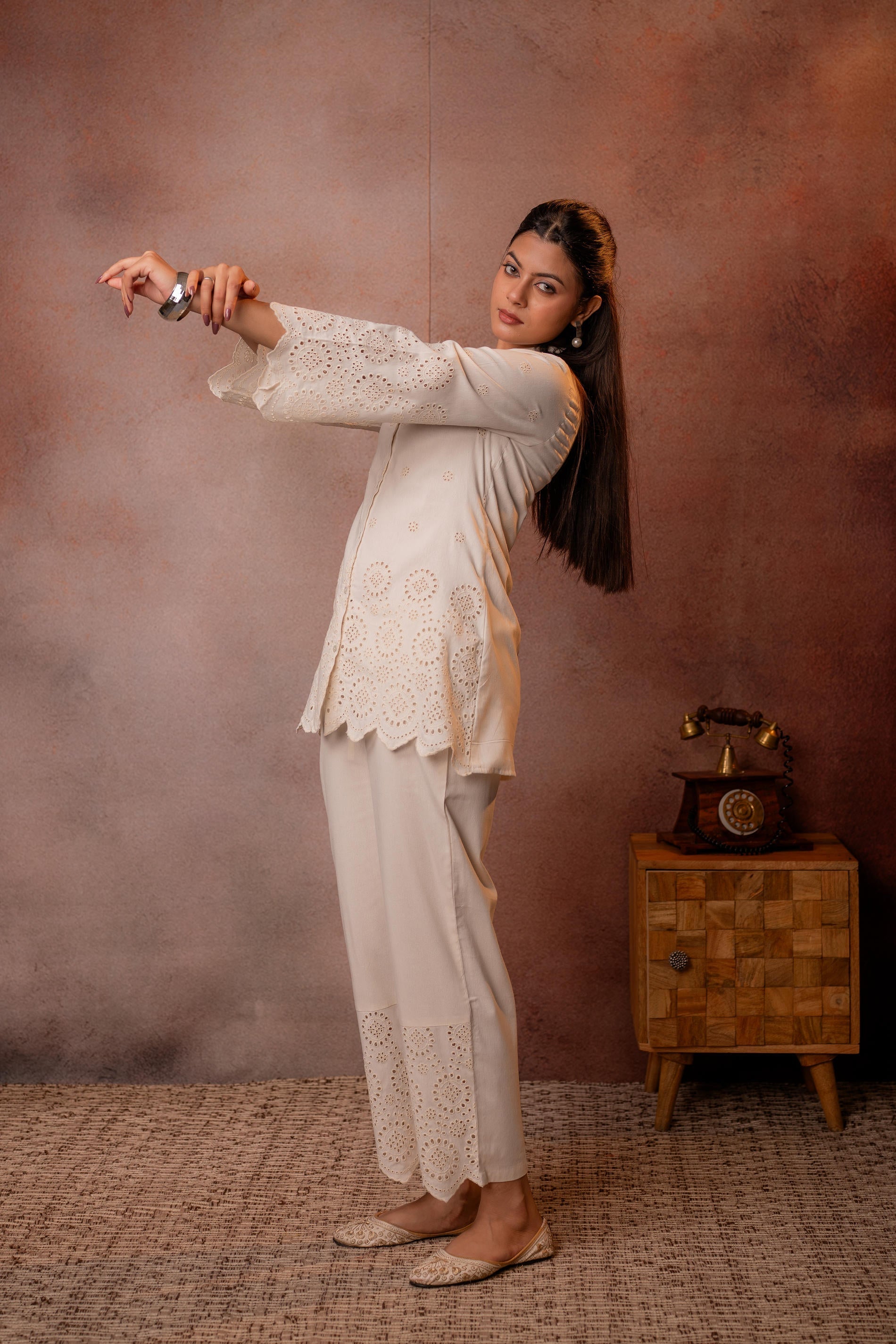 Juniper Cotton Whisper Schiffli Co-Ord Set