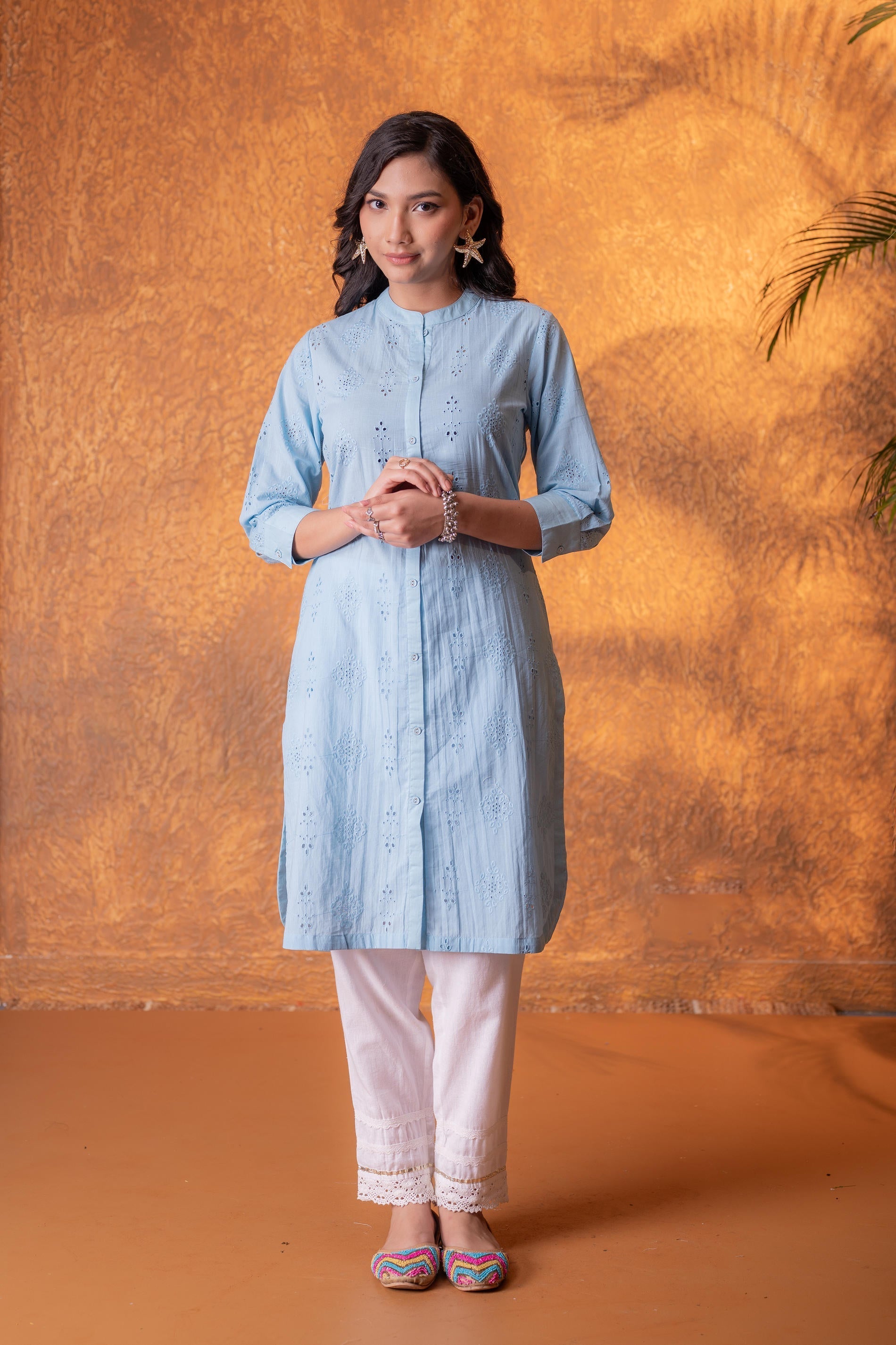 Juniper Sky blue Chikankari Kurta