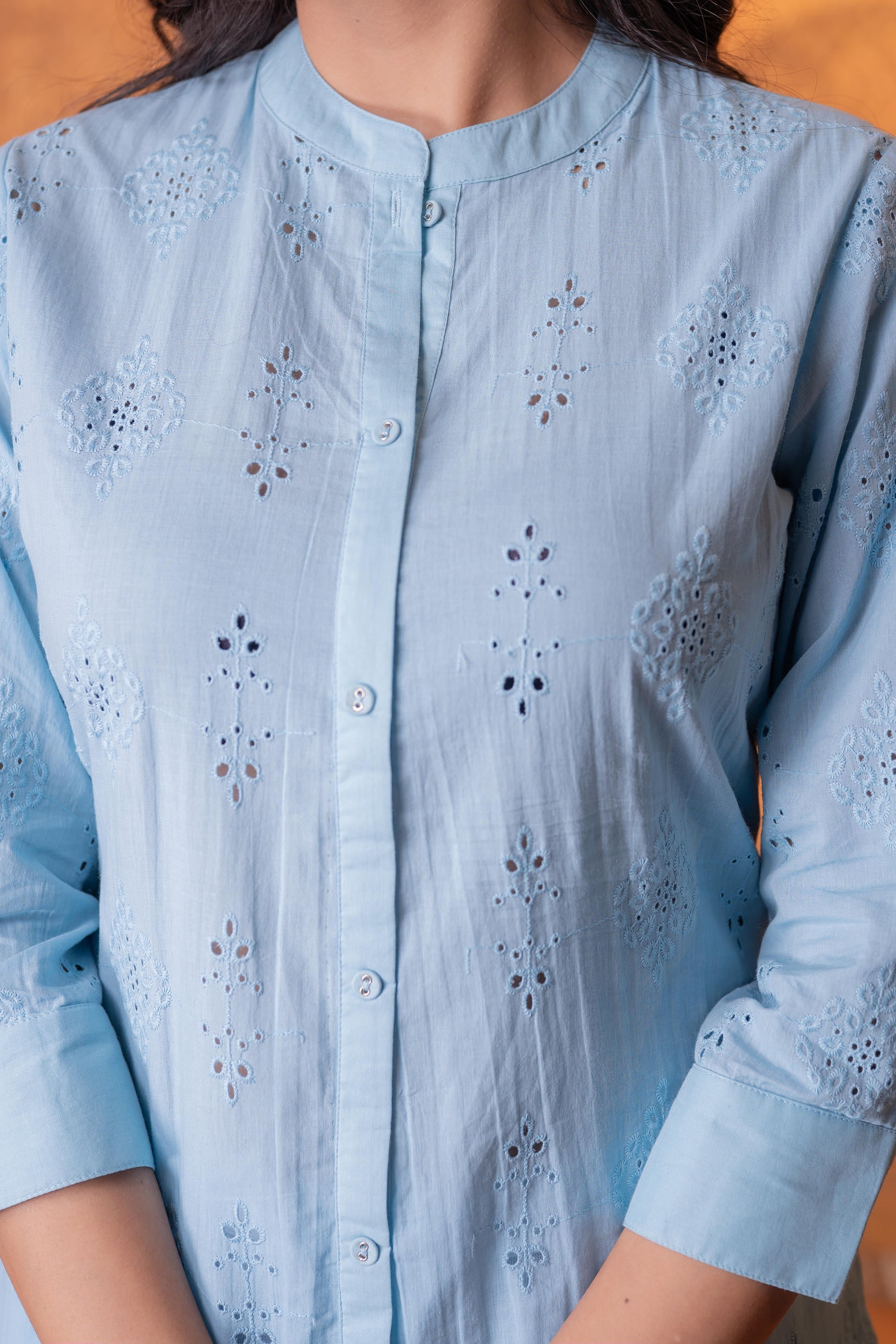 Juniper Sky blue Chikankari Kurta