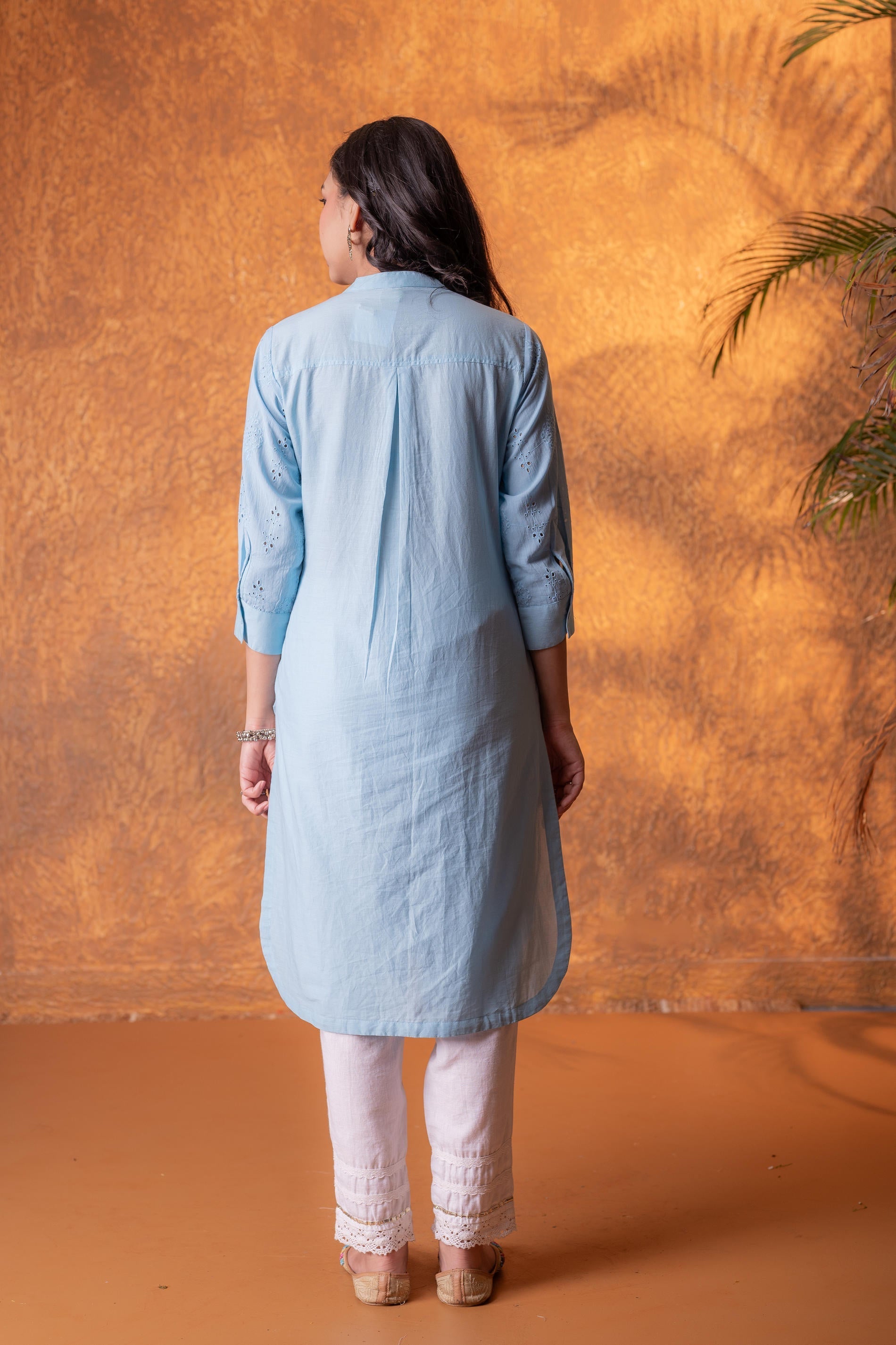 Juniper Sky blue Chikankari Kurta