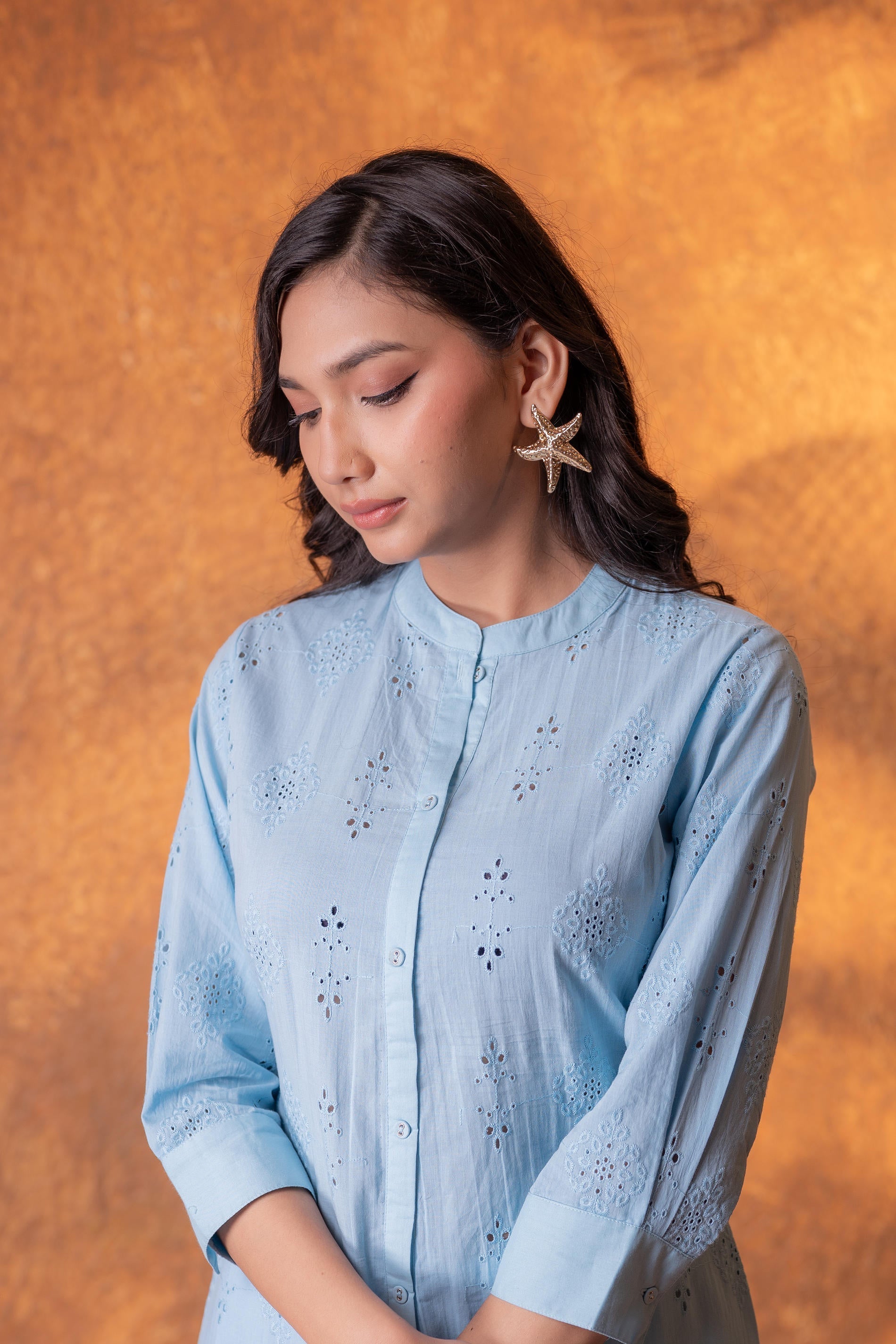 Juniper Sky blue Chikankari Kurta