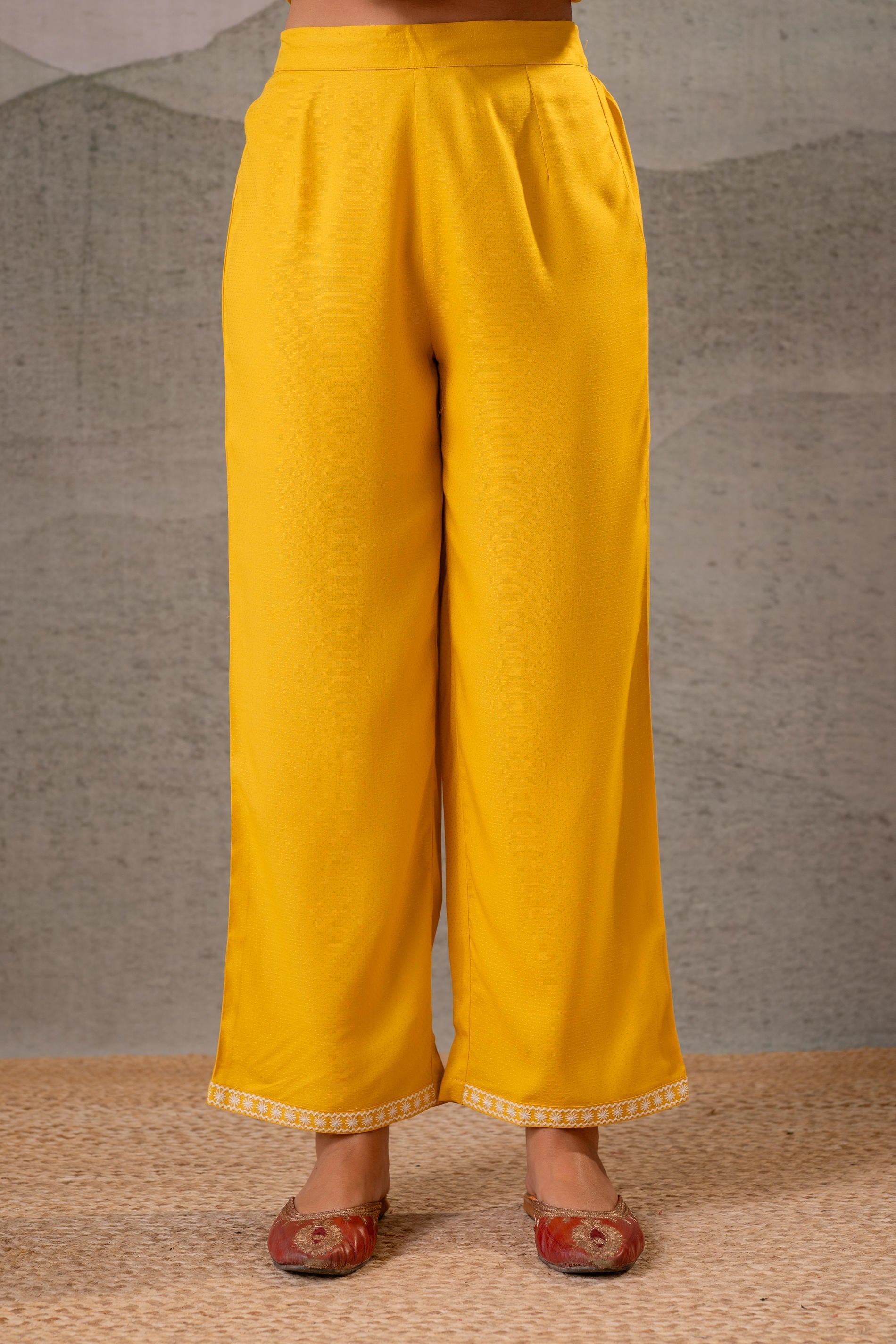 Juniper Sunlit Bloom Mustard Embroidered Co-Ord Set