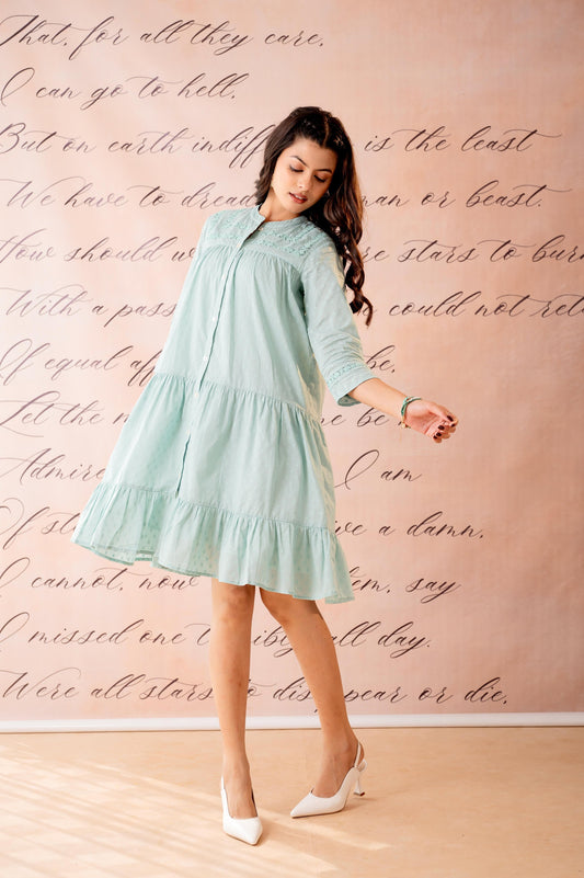Juniper Zest Bloom Mint Tiered Summer Dress