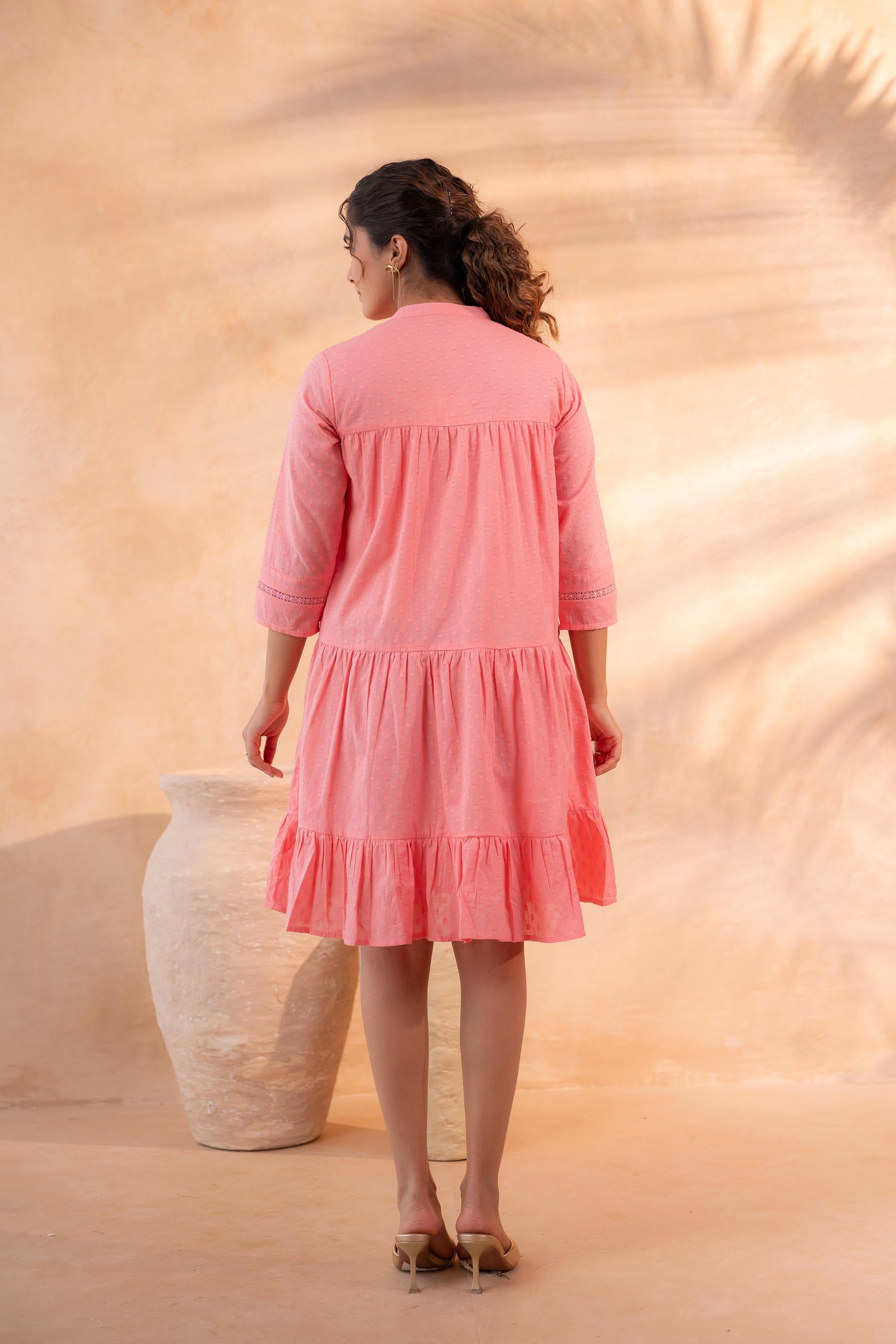 Juniper Zest Bloom Peach Tiered Summer Dress