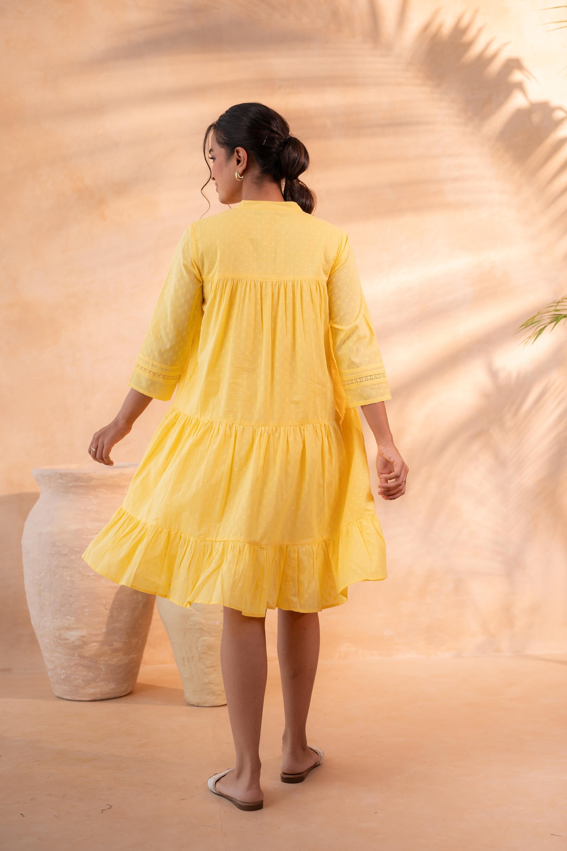 Juniper Zest Bloom Yellow Tiered Summer Dress
