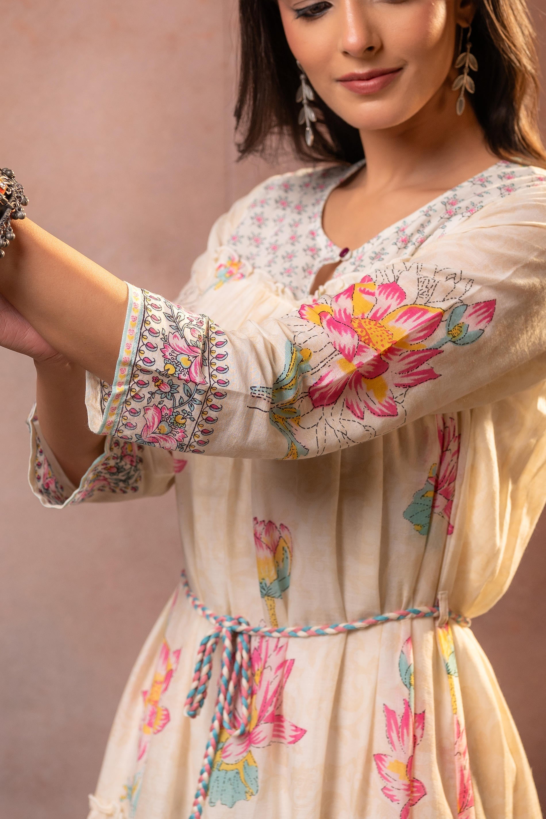 Juniper Ivory Gulbahar Tiered Boho Maxi Dress