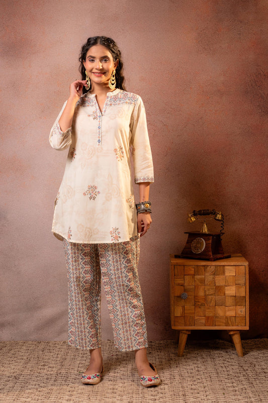 Juniper Off-White Blossom Printed Co-ord Set