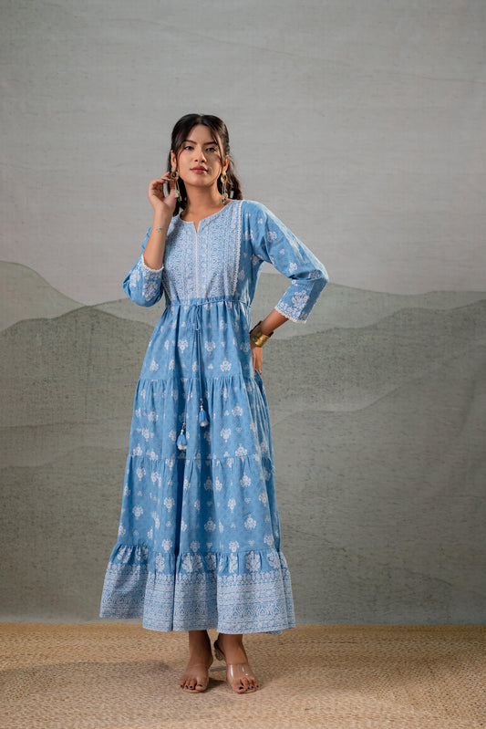Juniper Neel Kamal Tiered Anarkali Dress