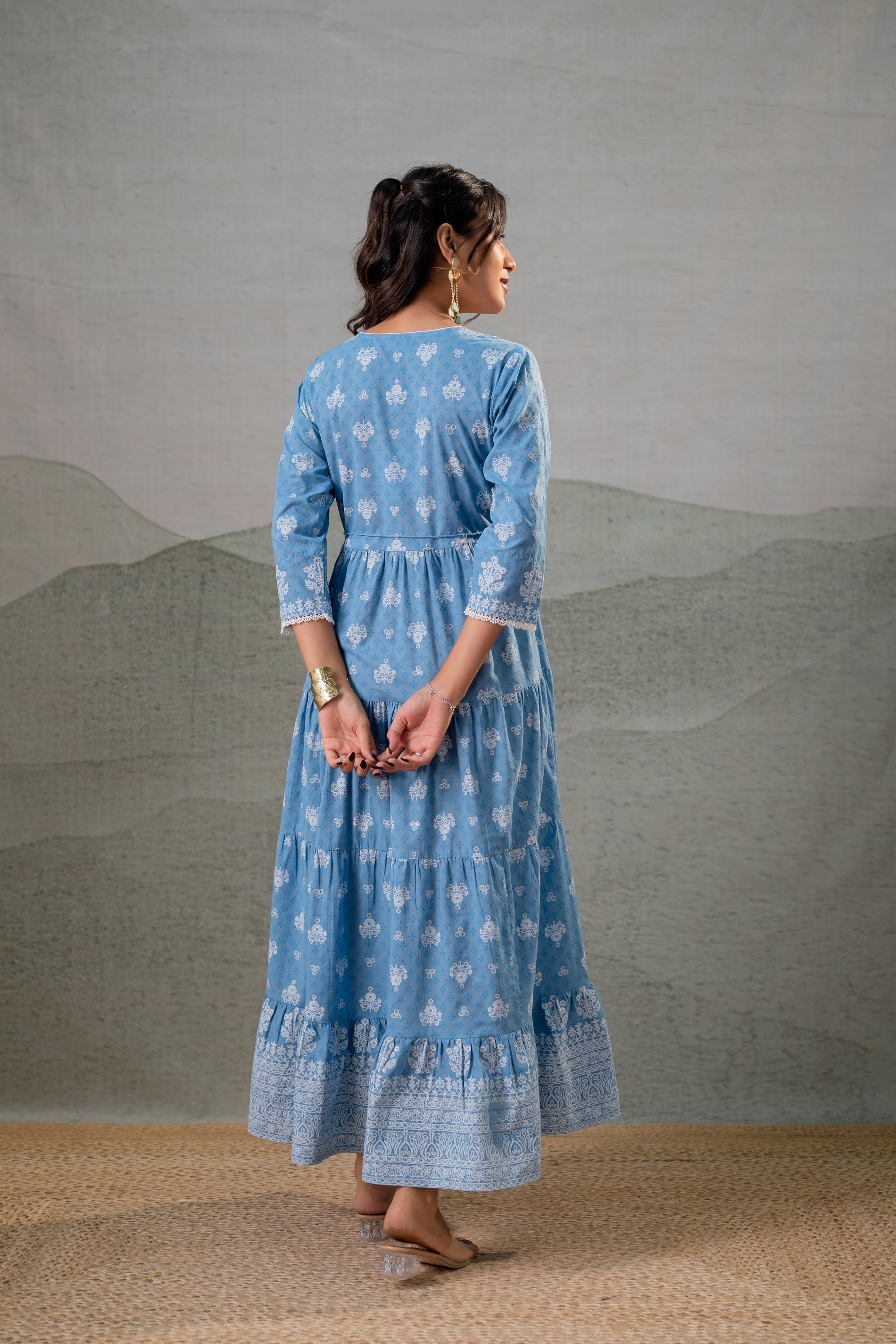 Juniper Neel Kamal Tiered Anarkali Dress