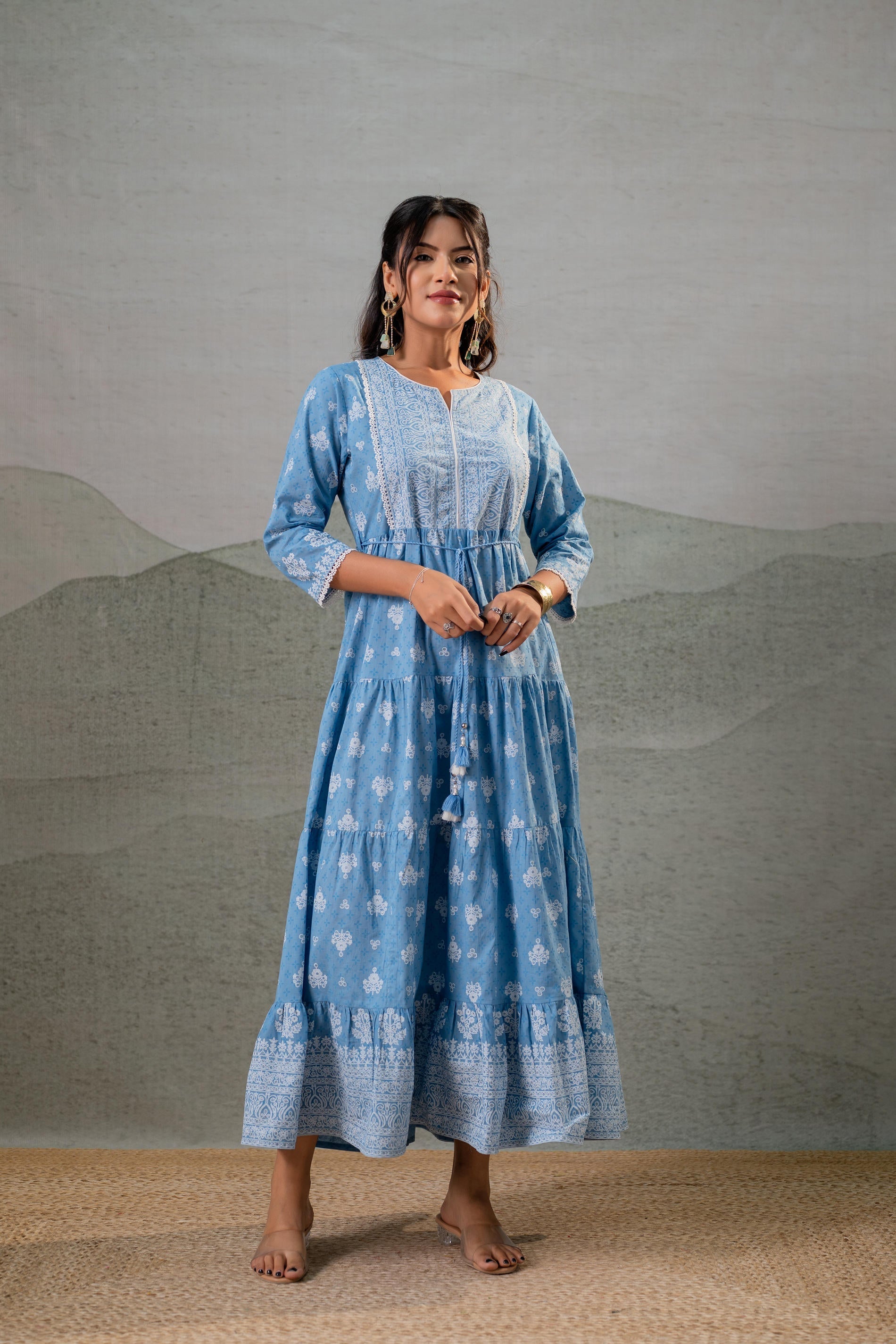 Juniper Neel Kamal Tiered Anarkali Dress