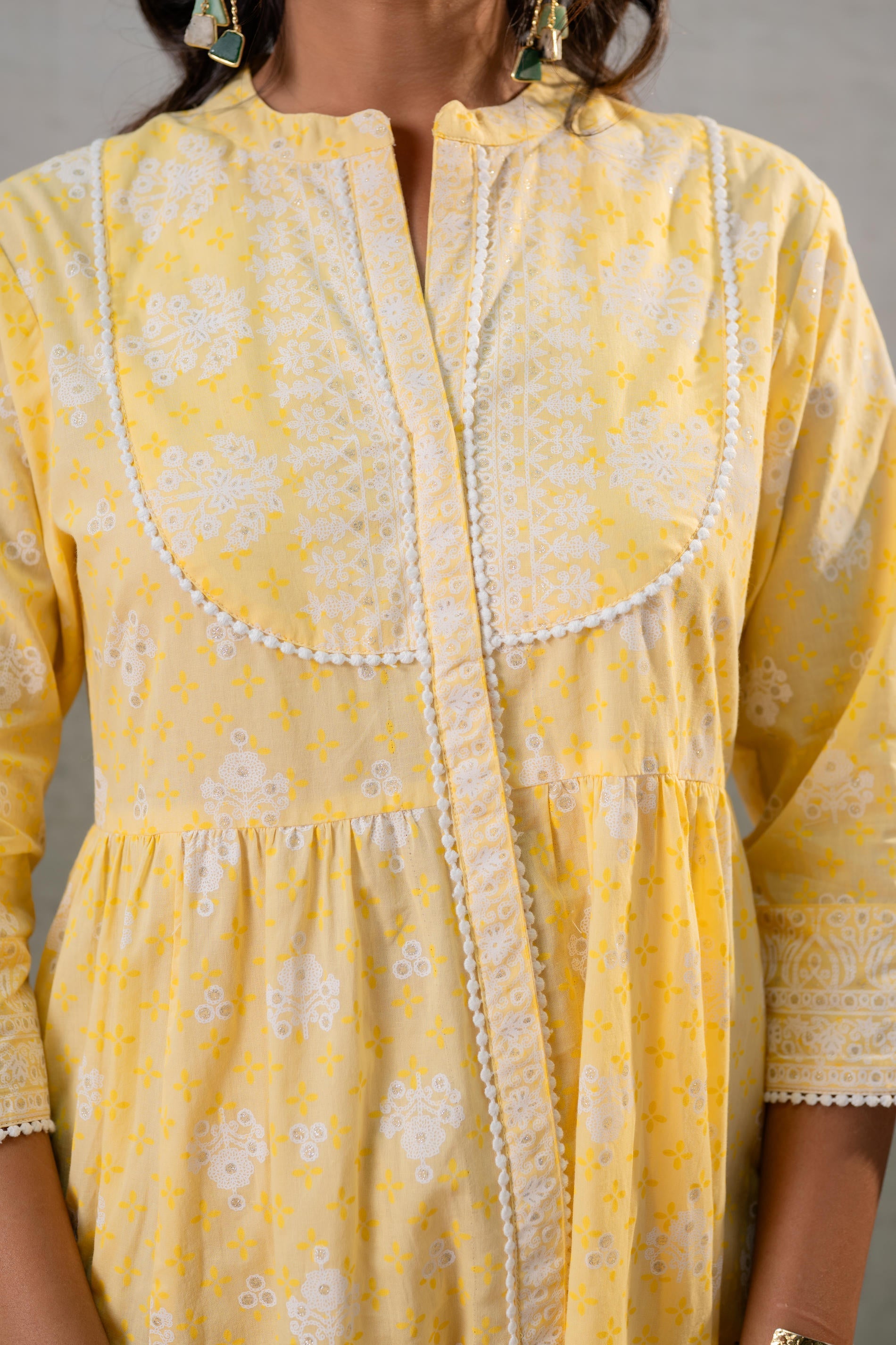 Juniper Genda Phool Gathered Anarkali Dress
