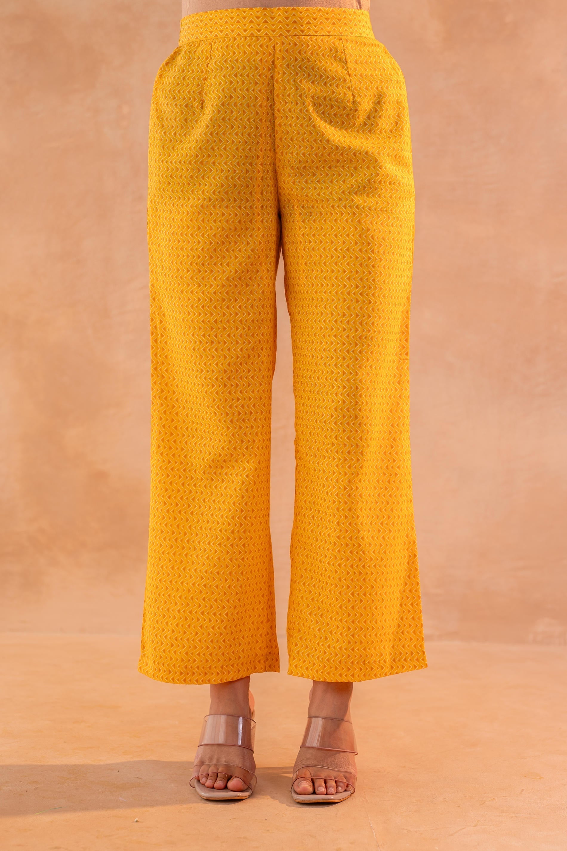 Juniper Golden Petal Daywear Kurta And Pant Set