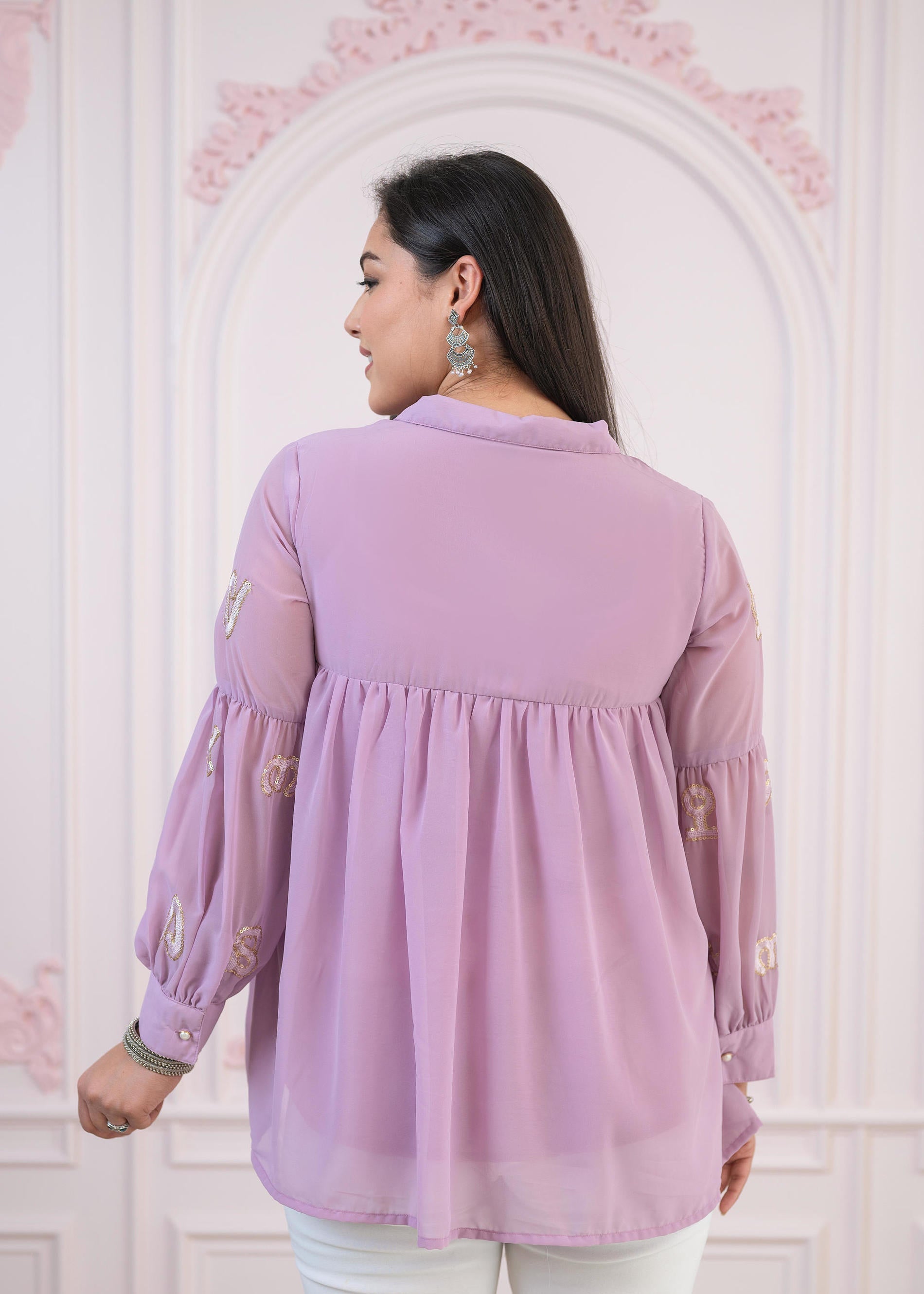 Juniper Lavender Embroidered Cotton Kurta with Pant 
