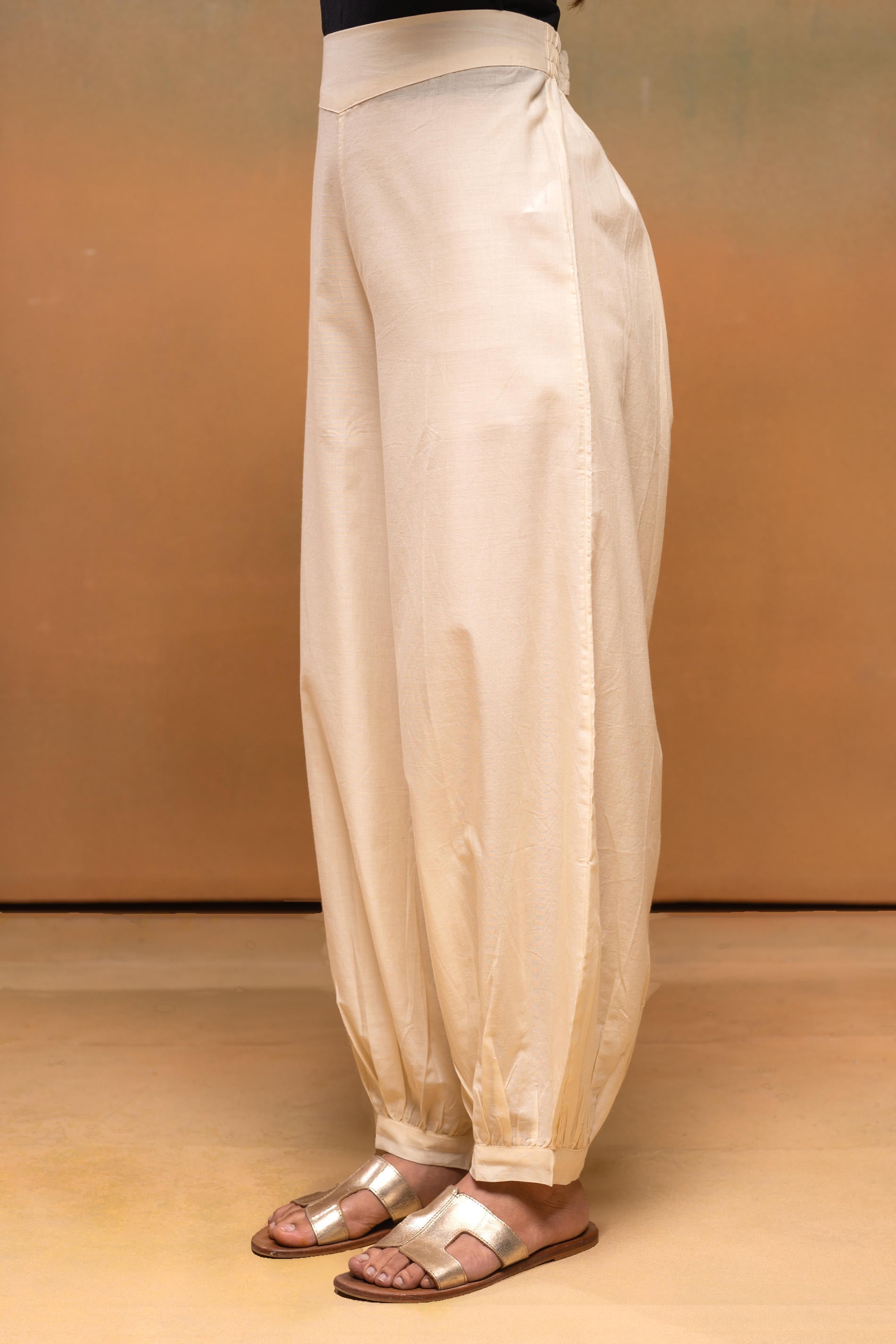 Juniper Pink Cotton Solid Pant For Women