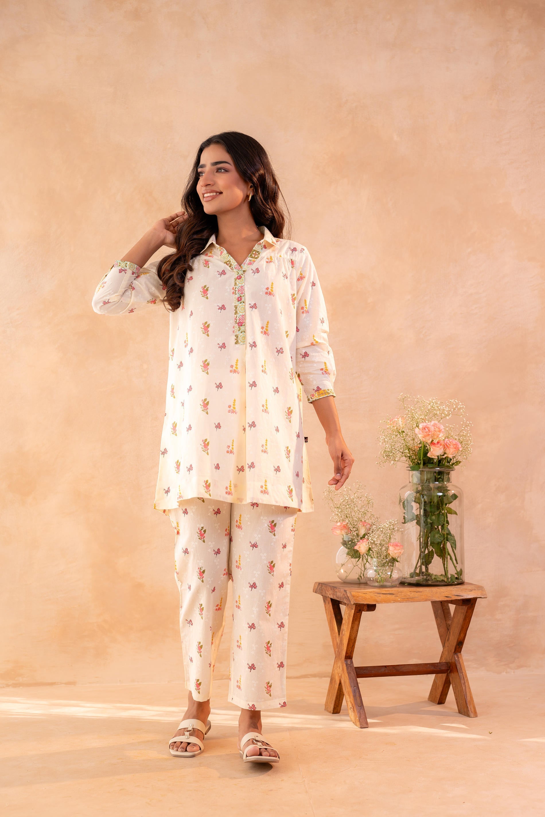 Juniper Off-White Garden Print Co-ord Set