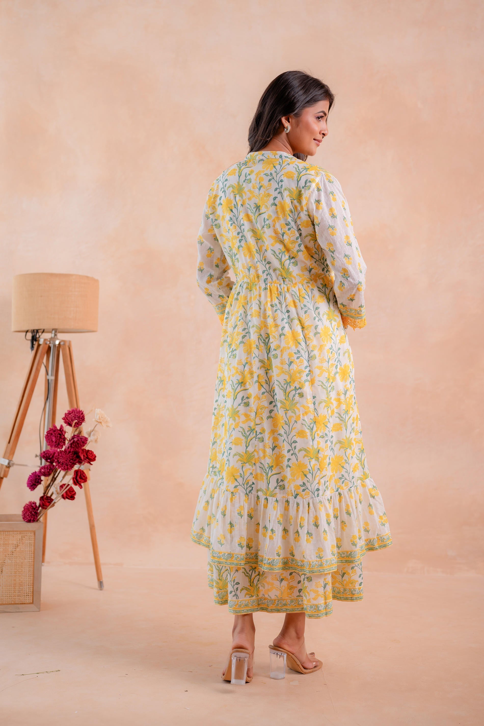 Juniper Sunlit Gulbahaar Floral Tiered Dress