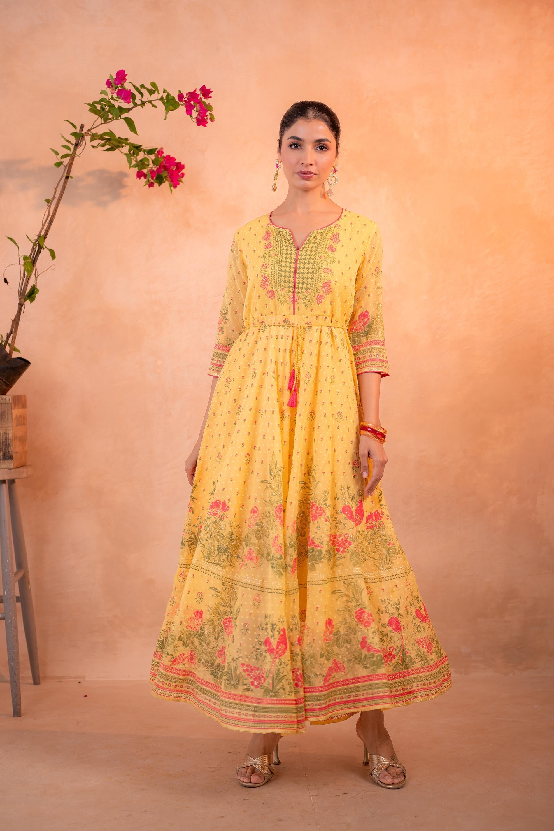Juniper Gulnaar Gendaphool Garden Panelled Dress
