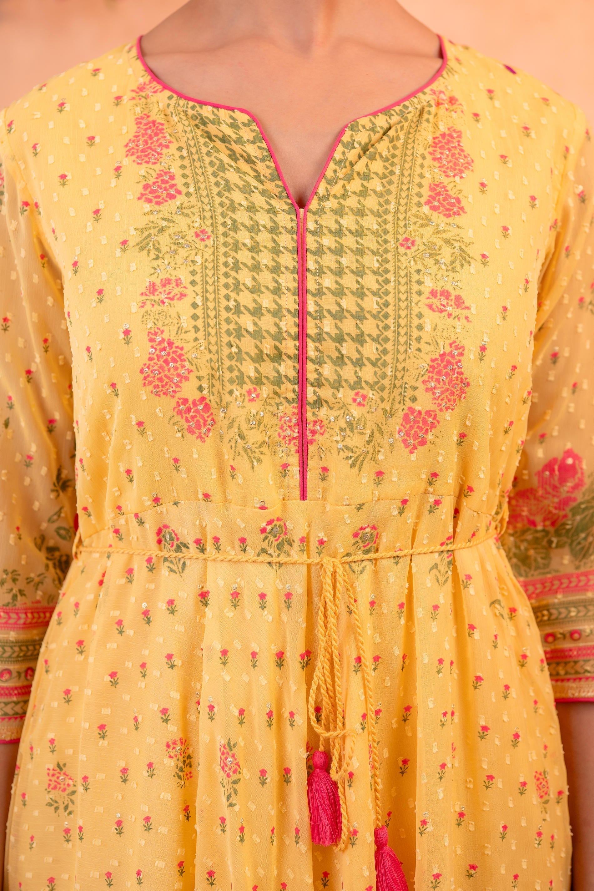 Juniper Gulnaar Gendaphool Garden Panelled Dress