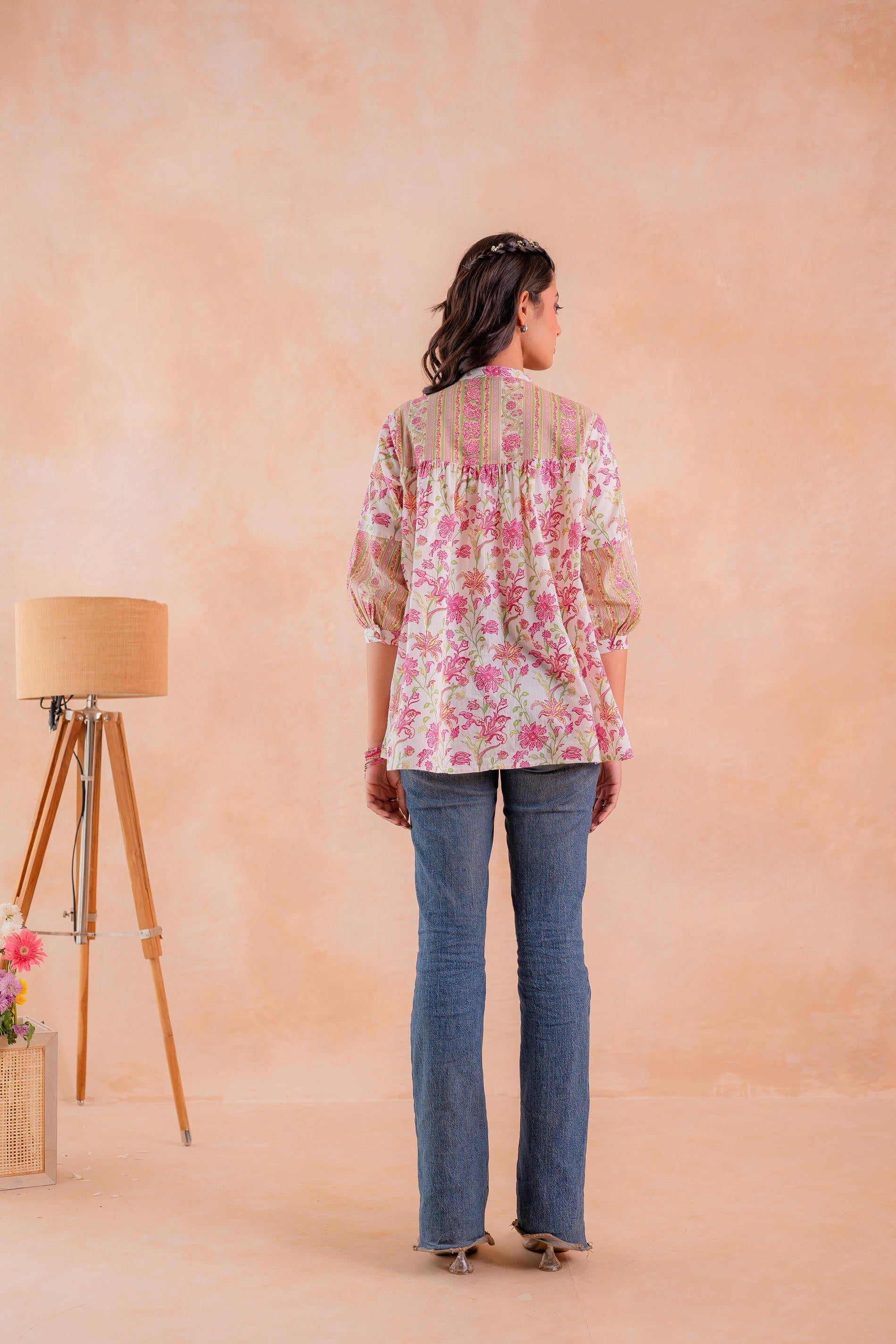 Juniper Floral Printed Gathered Ethnic Tunic